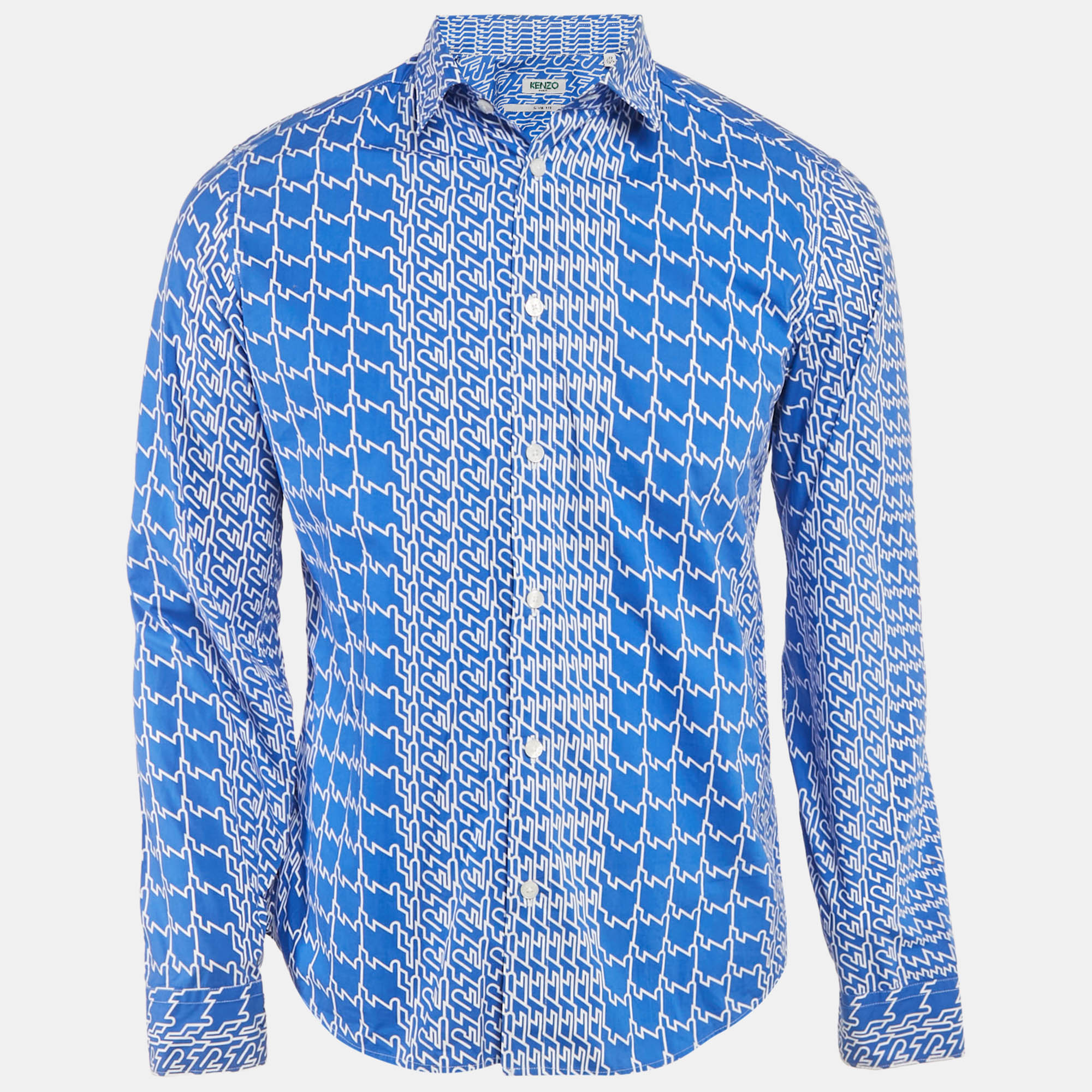 

Kenzo Blue Printed Cotton Long Sleeve Shirt M