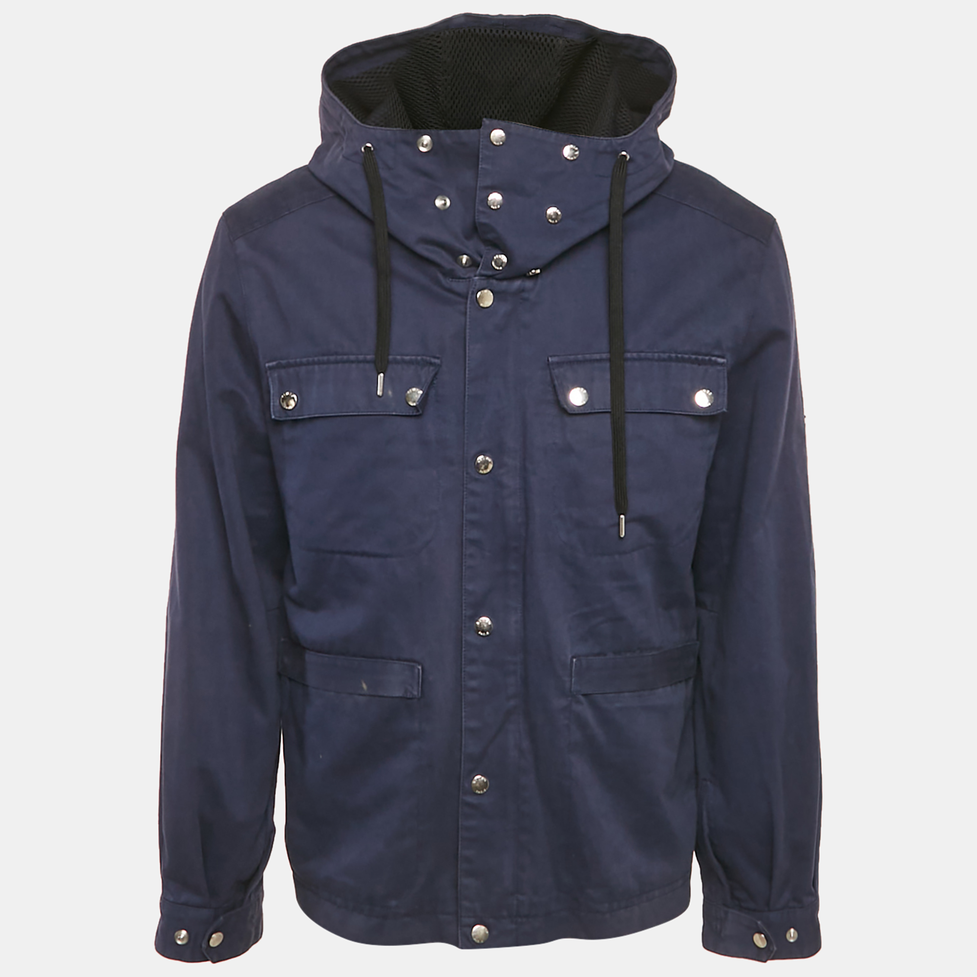 

Kenzo Navy Blue Cotton Blend Hooded Jacket M