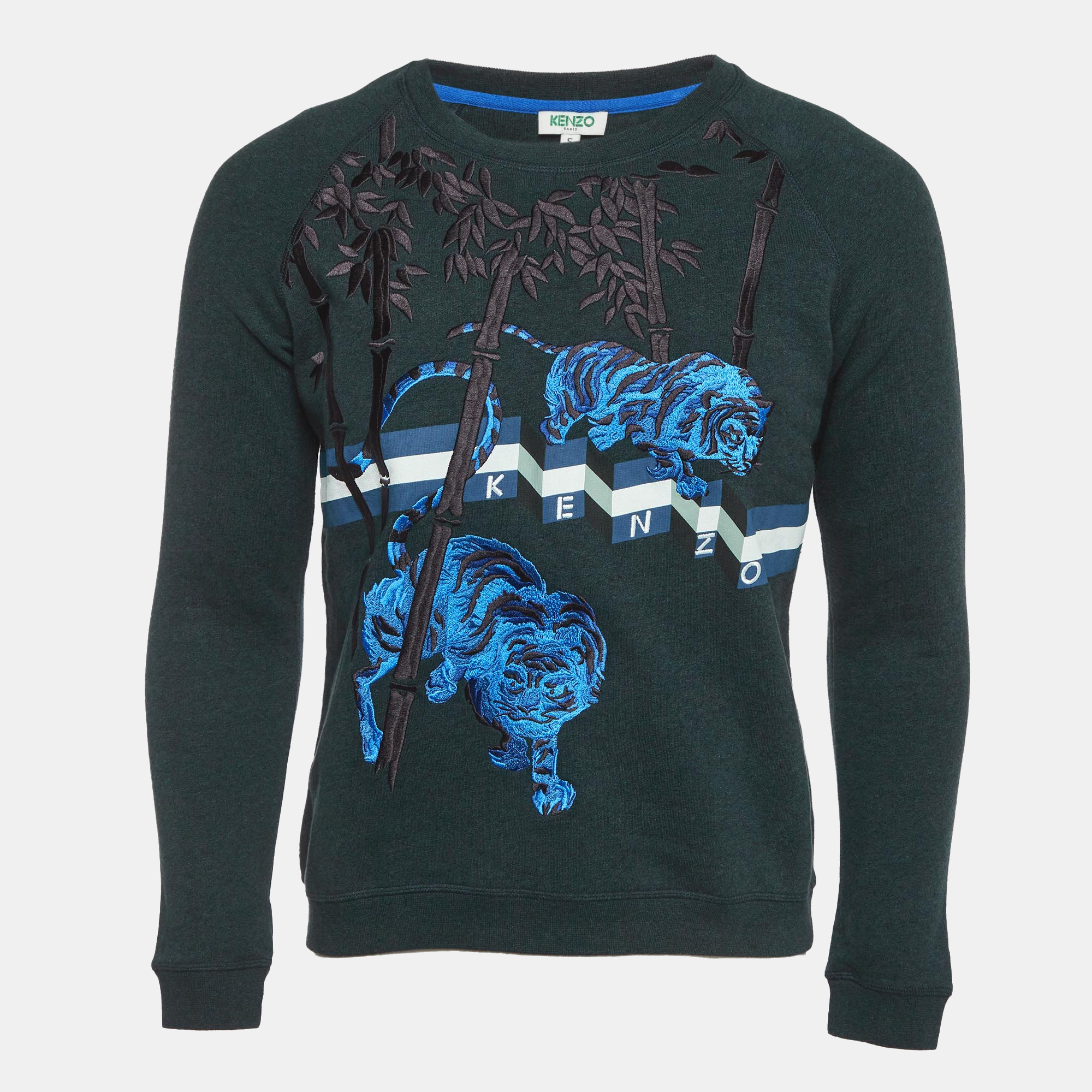 

Kenzo Green Jersey 'Bamboo Tiger' Sweatshirt S