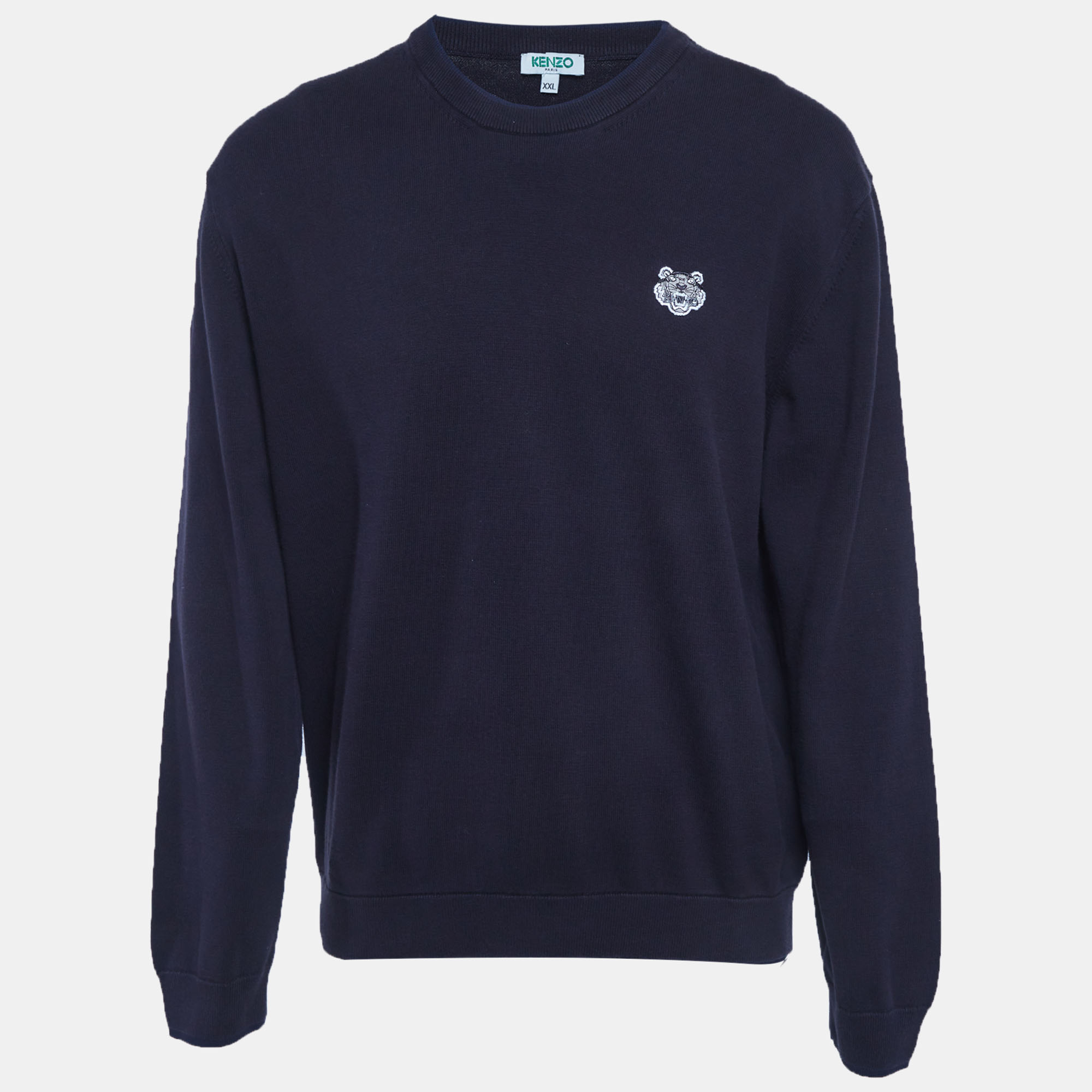 

Kenzo Blue Logo Applique Cotton Crewneck Sweatshirt XXL