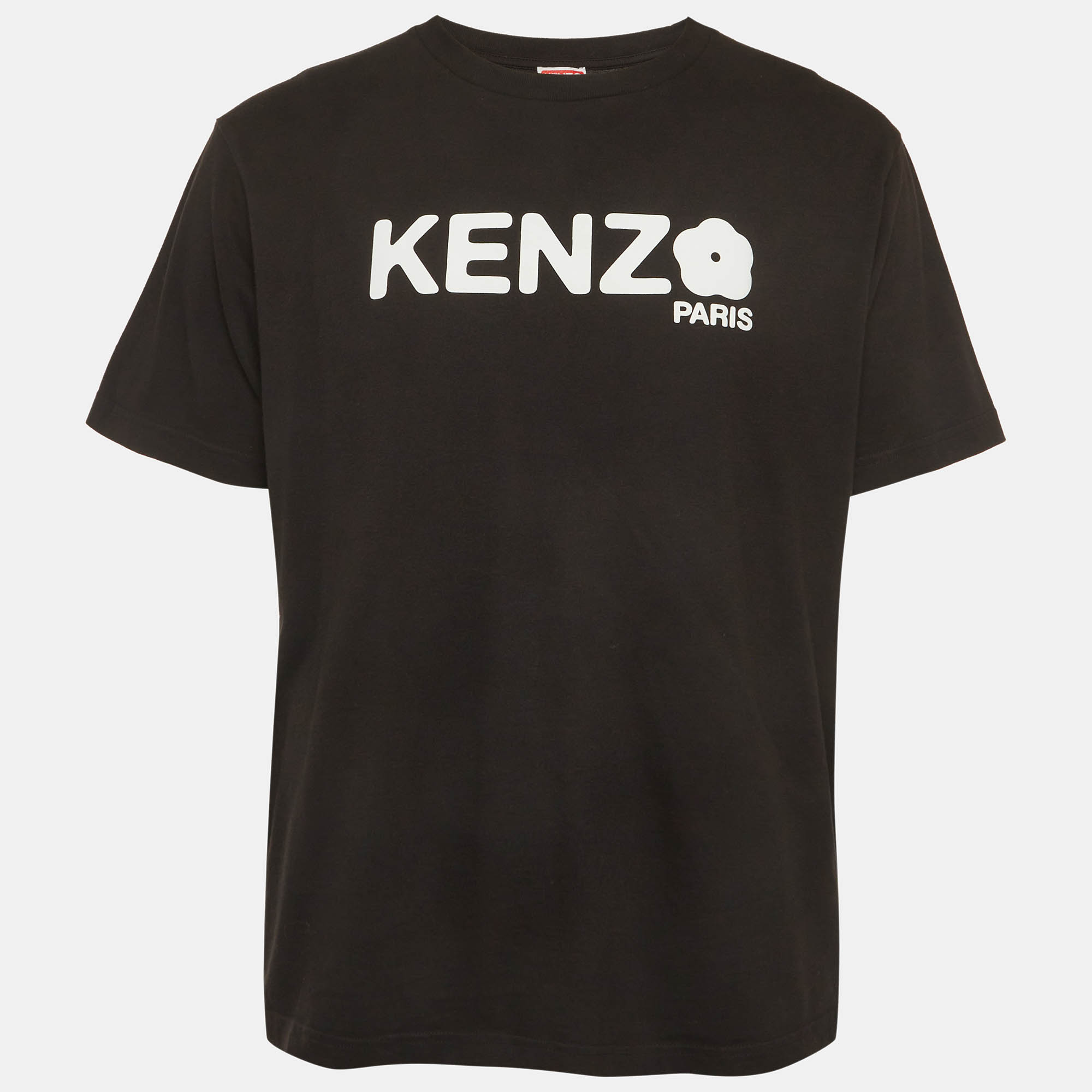 

Kenzo Green Gots Boke Flower Print Jersey Oversized T-Shirt S, Black