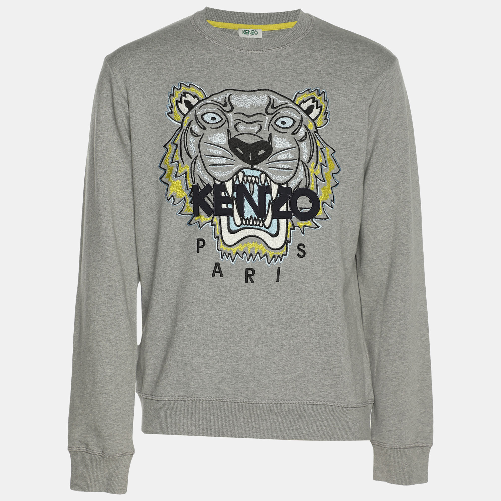 

Kenzo Grey Tiger Embroidered Cotton Sweatshirt S