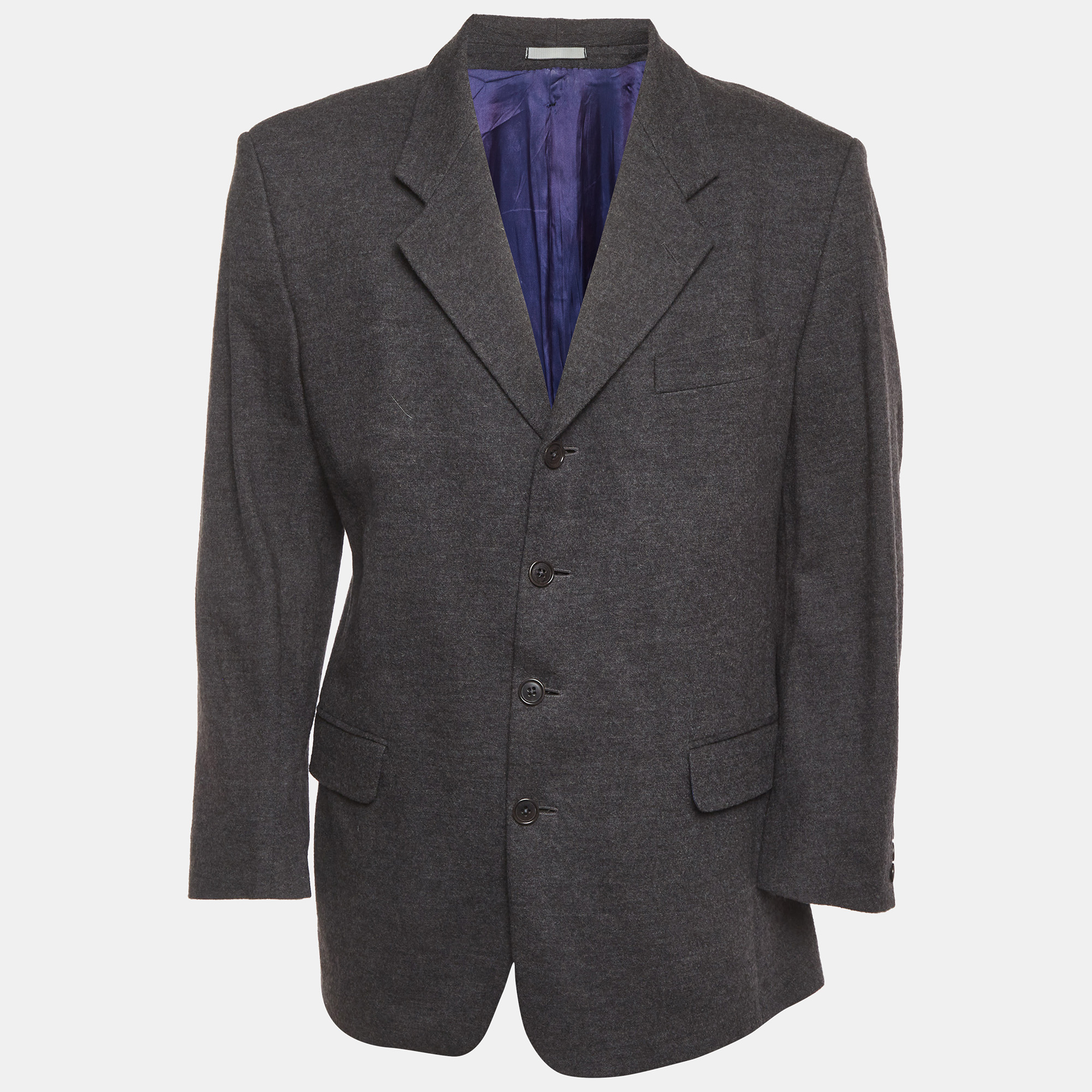 

Kenzo Grey Wool Single Breasted Blazer XL
