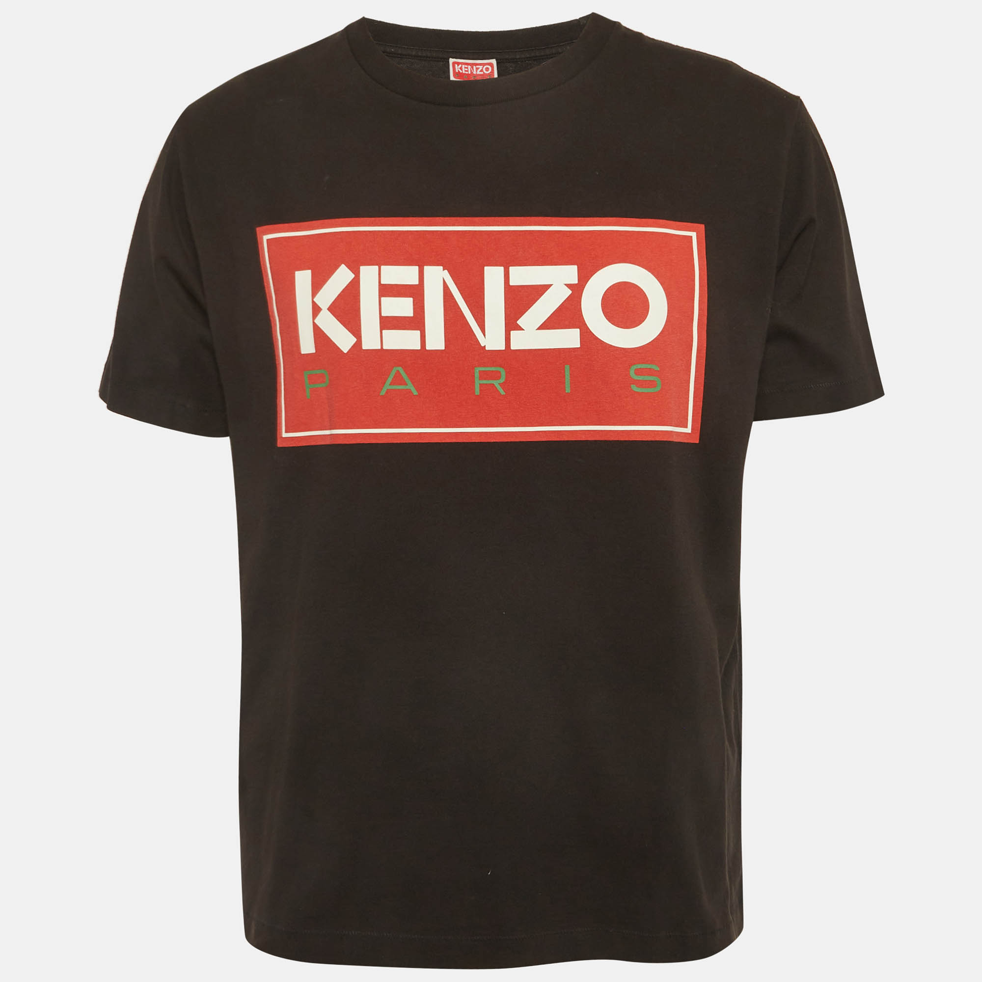 

Kenzo Black Logo Print Cotton Knit Crewneck T-Shirts M