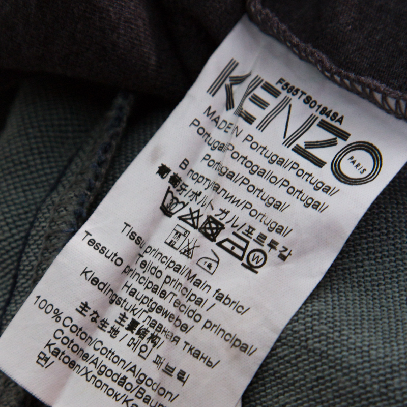 Kenzo Grey Melange Crew Neck Printed T-Shirt XL Kenzo | TLC