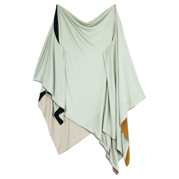 Pre Owned Kenzo Block Print Poncho Jacket