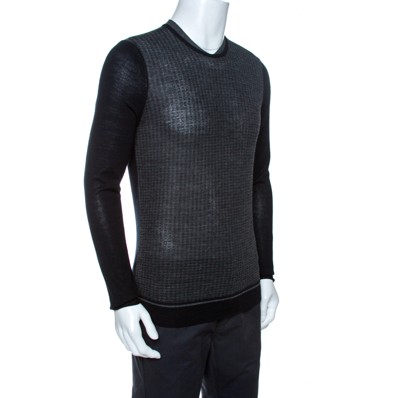 

Kenzo Bicolor Knit Crewneck Sweater, Grey