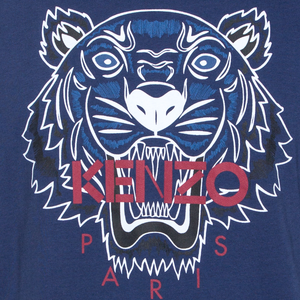 Kenzo Blue Cotton Tiger Motif Print T-Shirt XL Kenzo | TLC