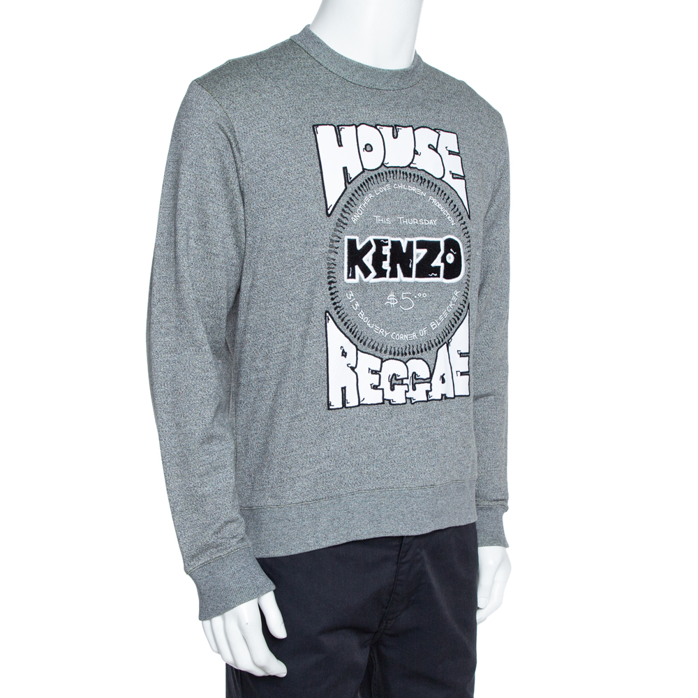 

Kenzo Grey Melange Knit House Of Reggae Sweatshirt