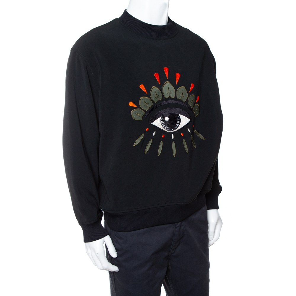 

Kenzo Black Eye Embroidered Knit Oversized Sweatshirt