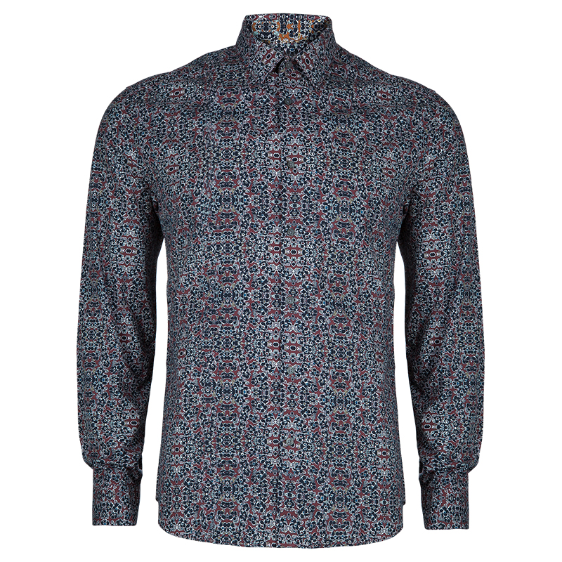 Pre Owned Kenzo Men's Floral Print Shirt M