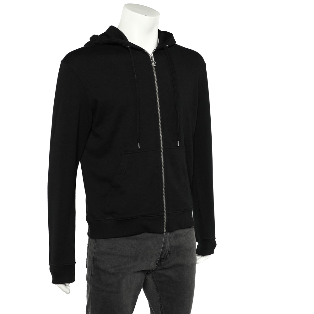

Kenzo Black Cotton Knit Logo Printed Hooded Sweatshirt