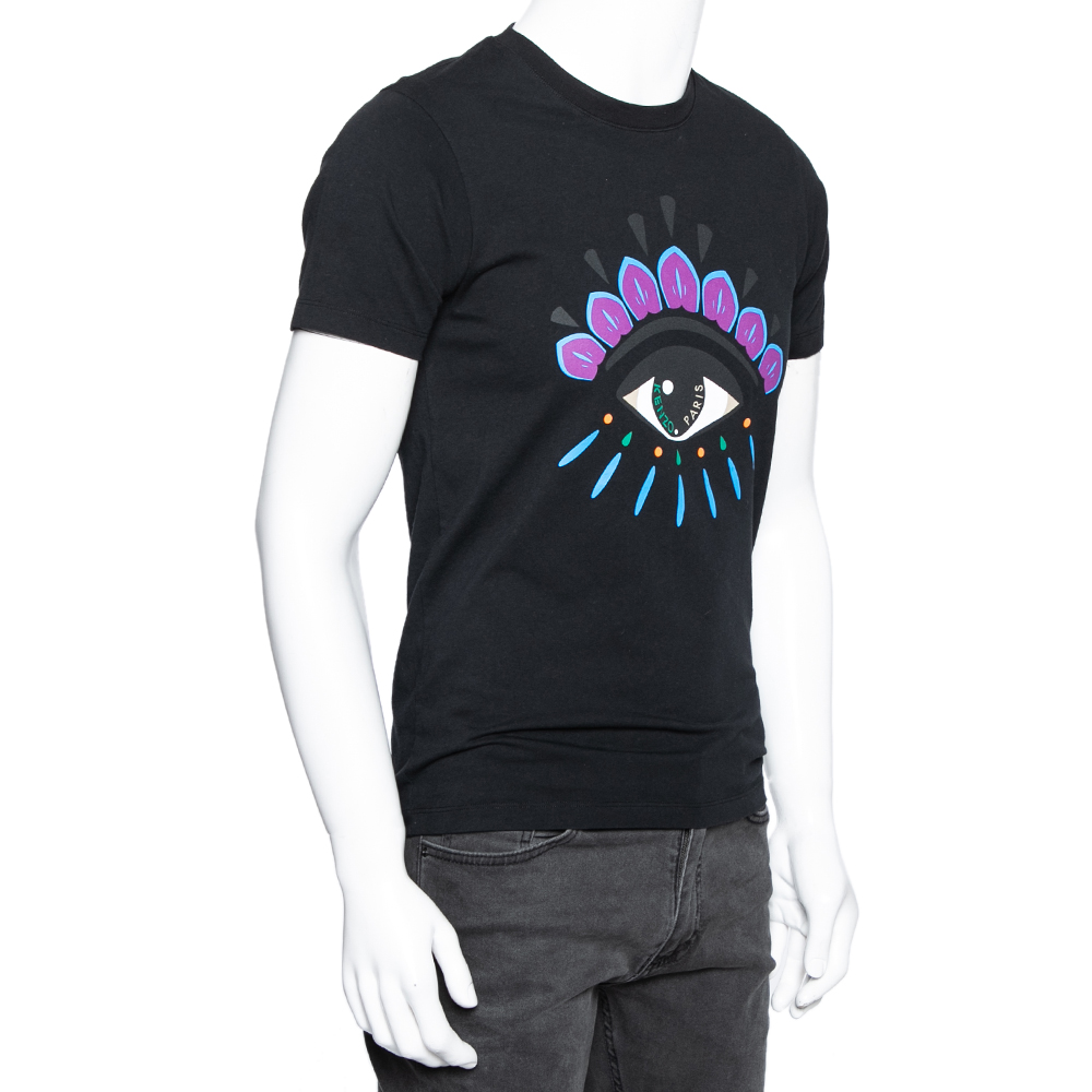 

Kenzo Black Eye Print Cotton Crew Neck T-Shirt