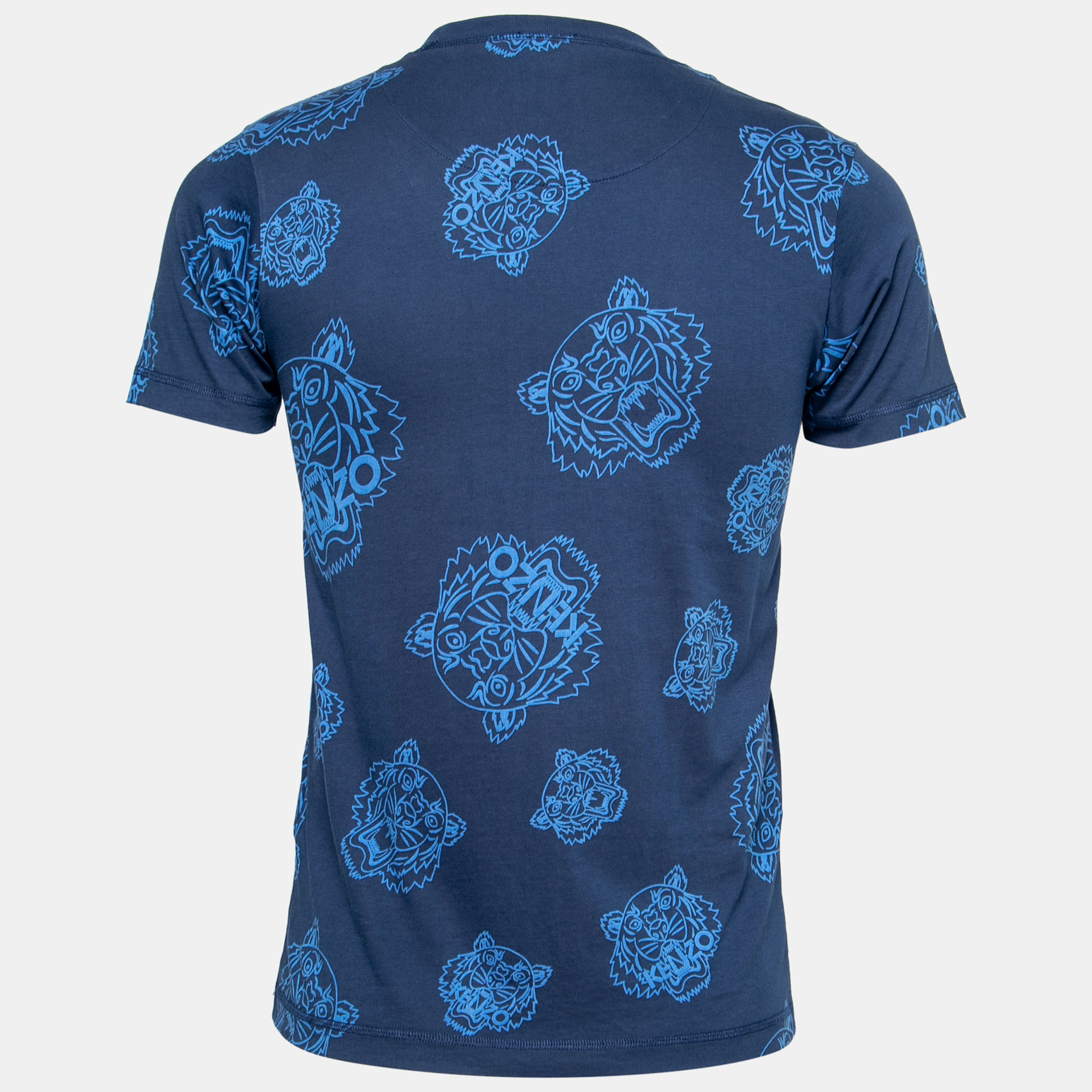 

Kenzo Blue Tiger Printed Cotton Round Neck Short Sleeve T-Shirt