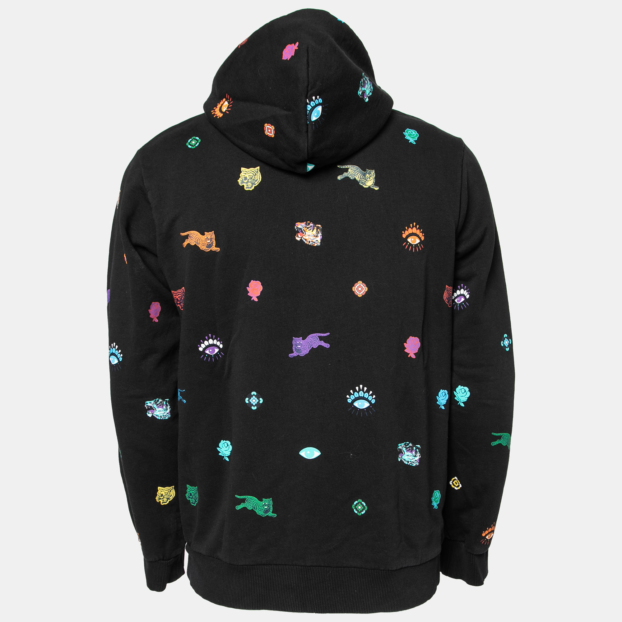 

Kenzo Black Cotton All Over Printed Long Sleeve Hoodie