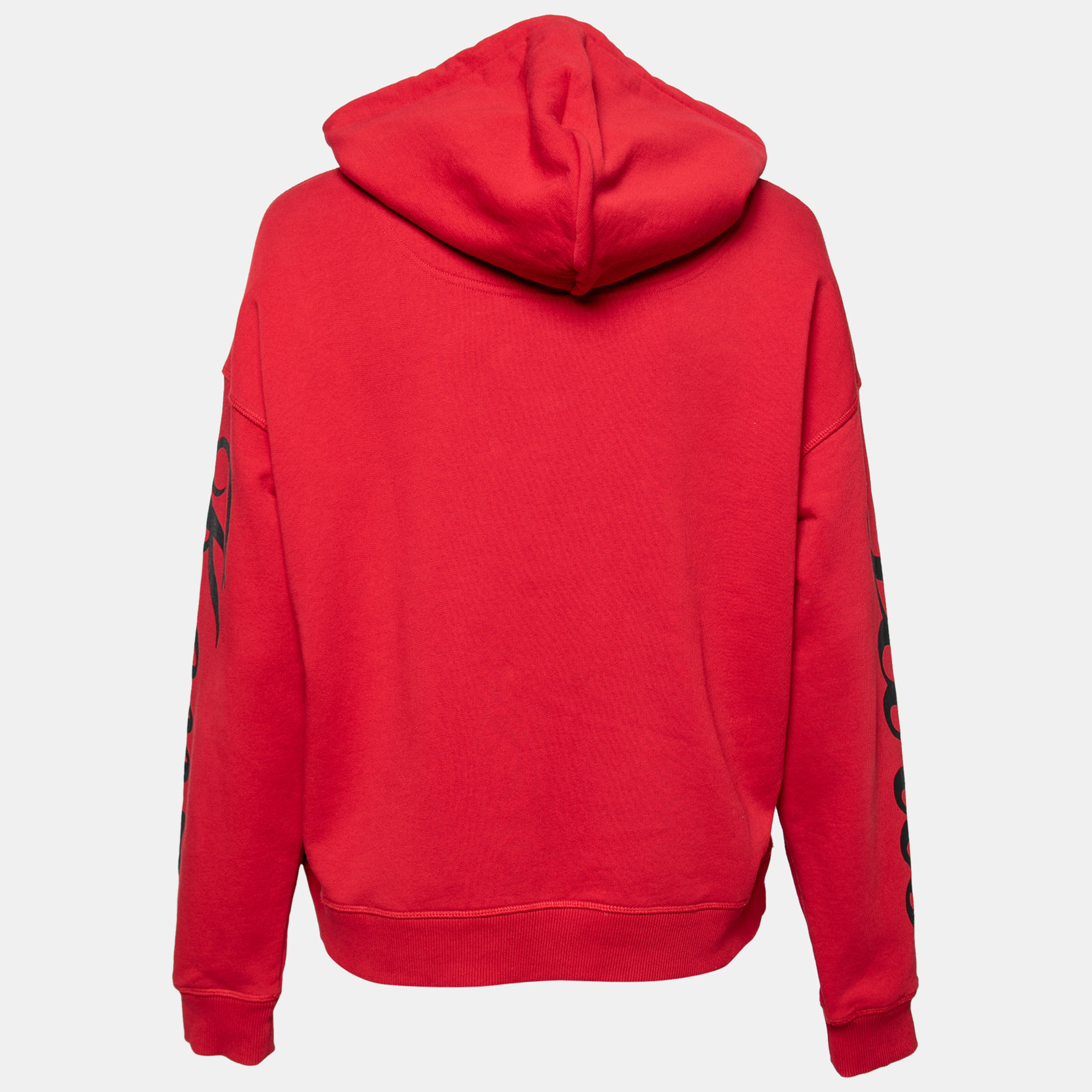 

Kenzo Red Cotton Rib Knit Jumping Tiger Patch Hoodie