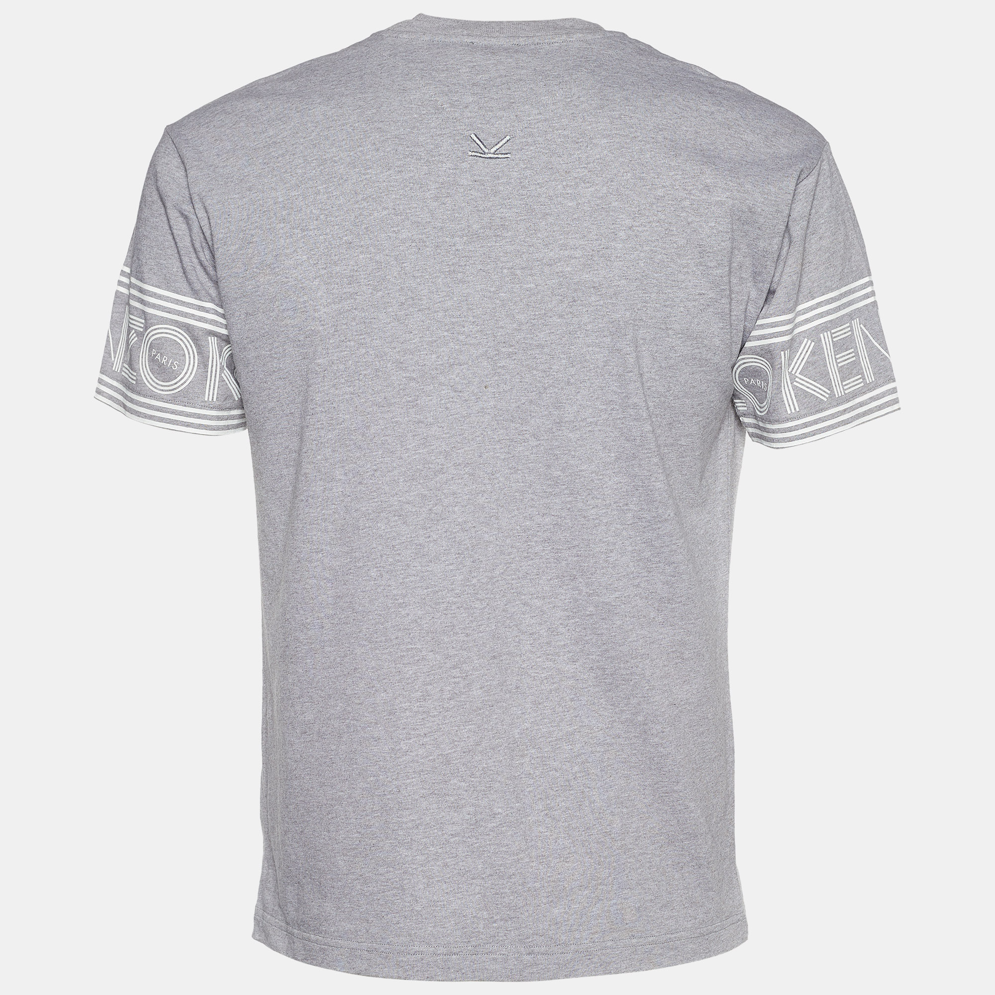 

Kenzo Grey Jersey Logo Cuff Print T-Shirt