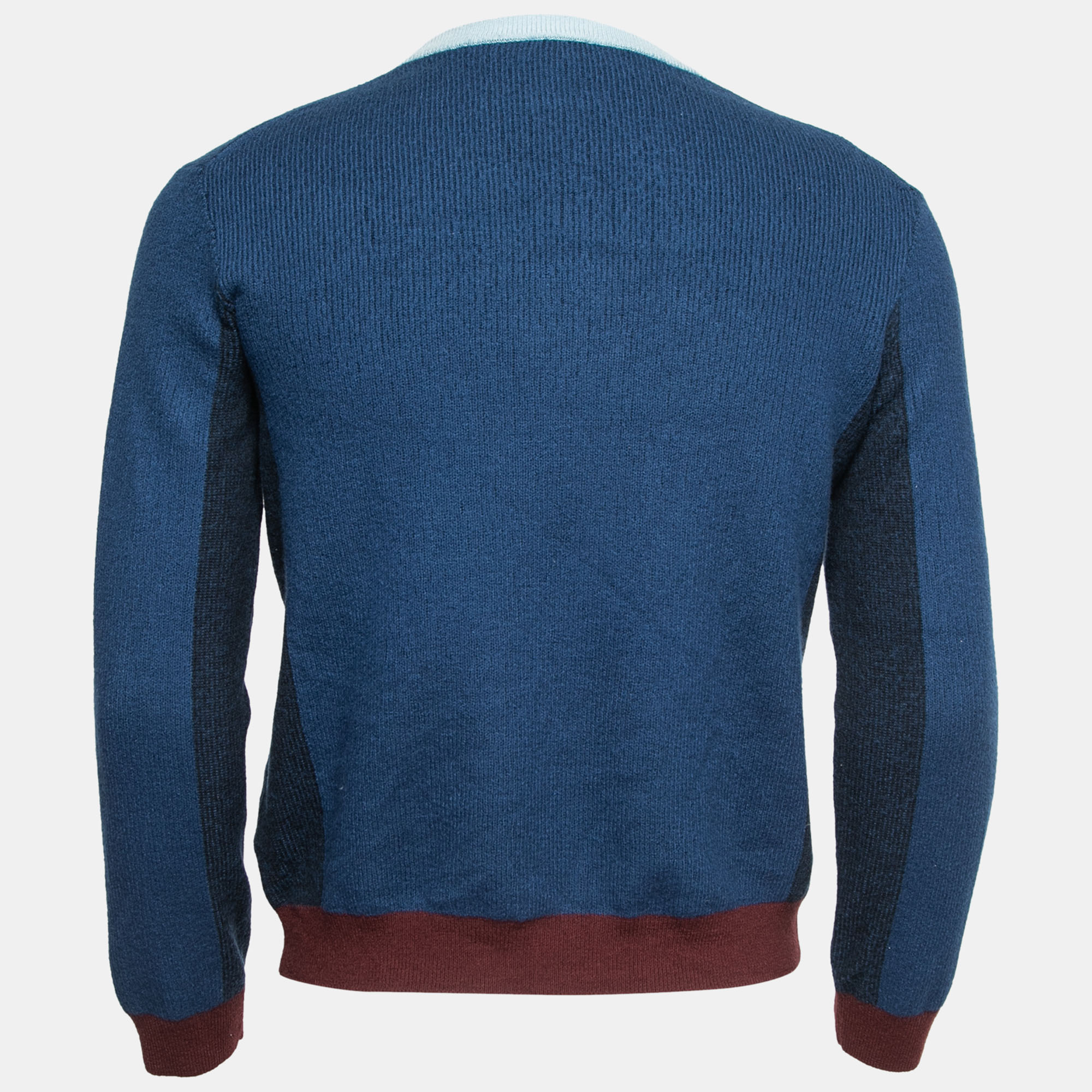 

Kenzo Blue Colorblock Wool Logo Patch Sweater