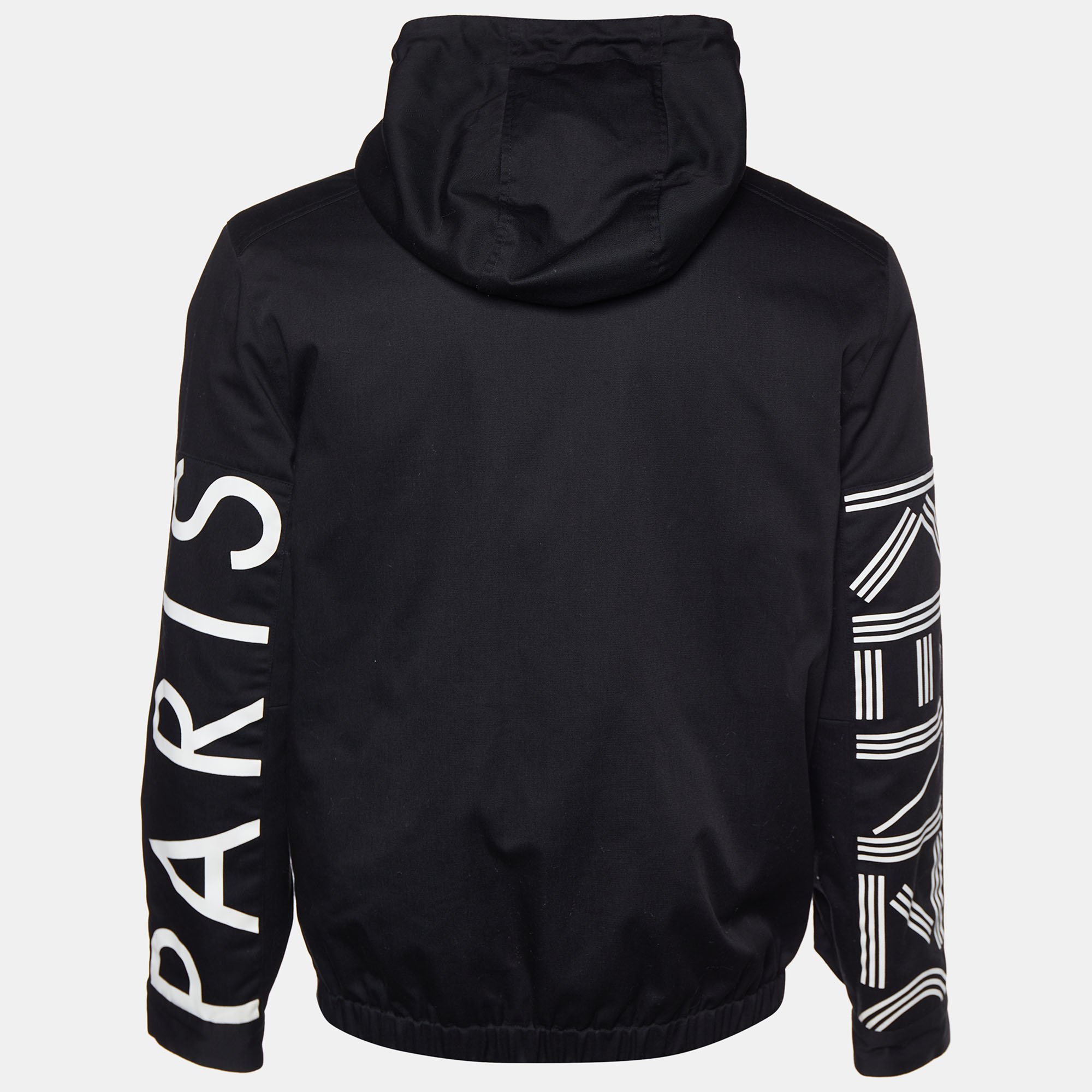 

Kenzo Black Twill Quilted Lined Hooded Jacket