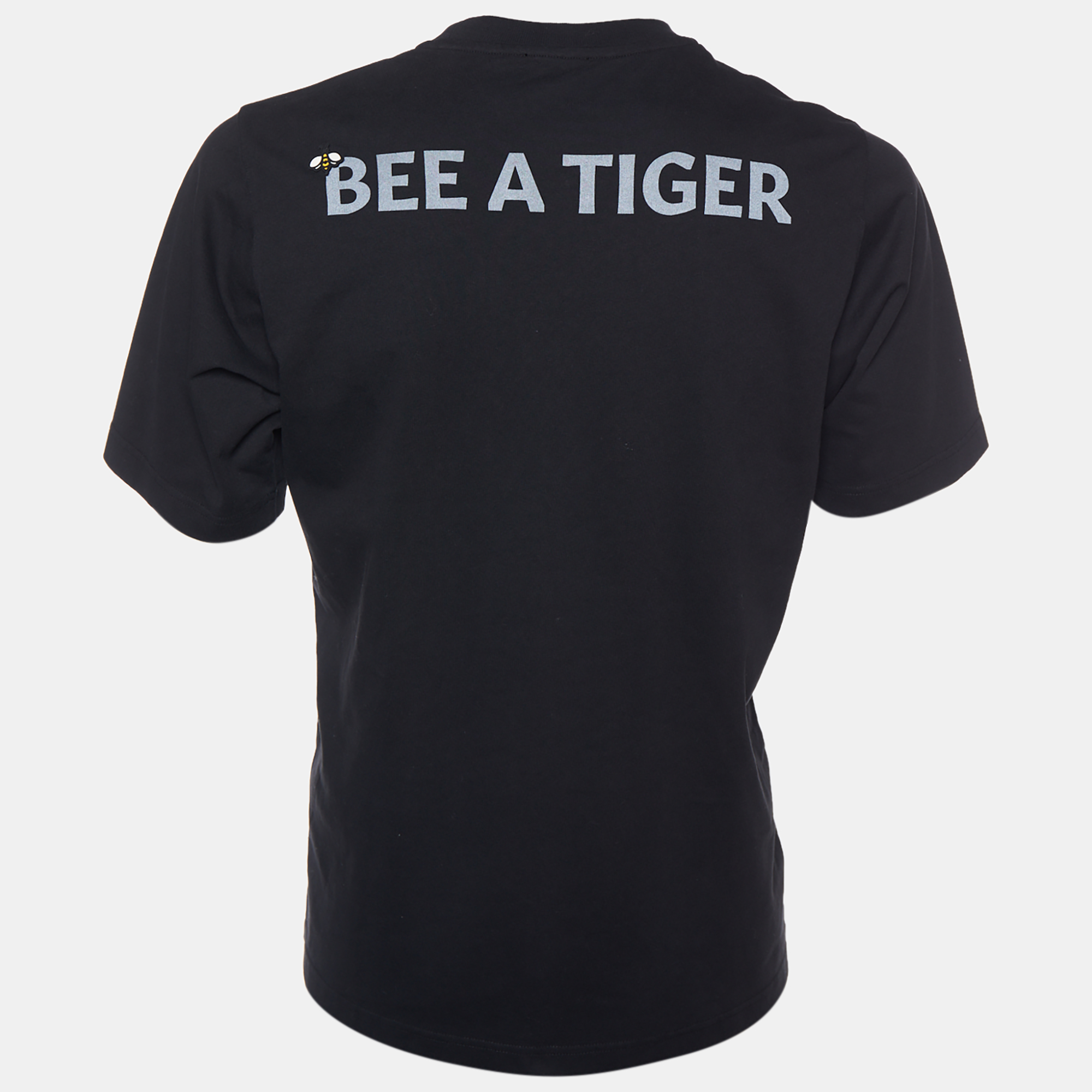 

Kenzo Black Bee A Tiger Printed Cotton Knit Crewneck T-Shirt