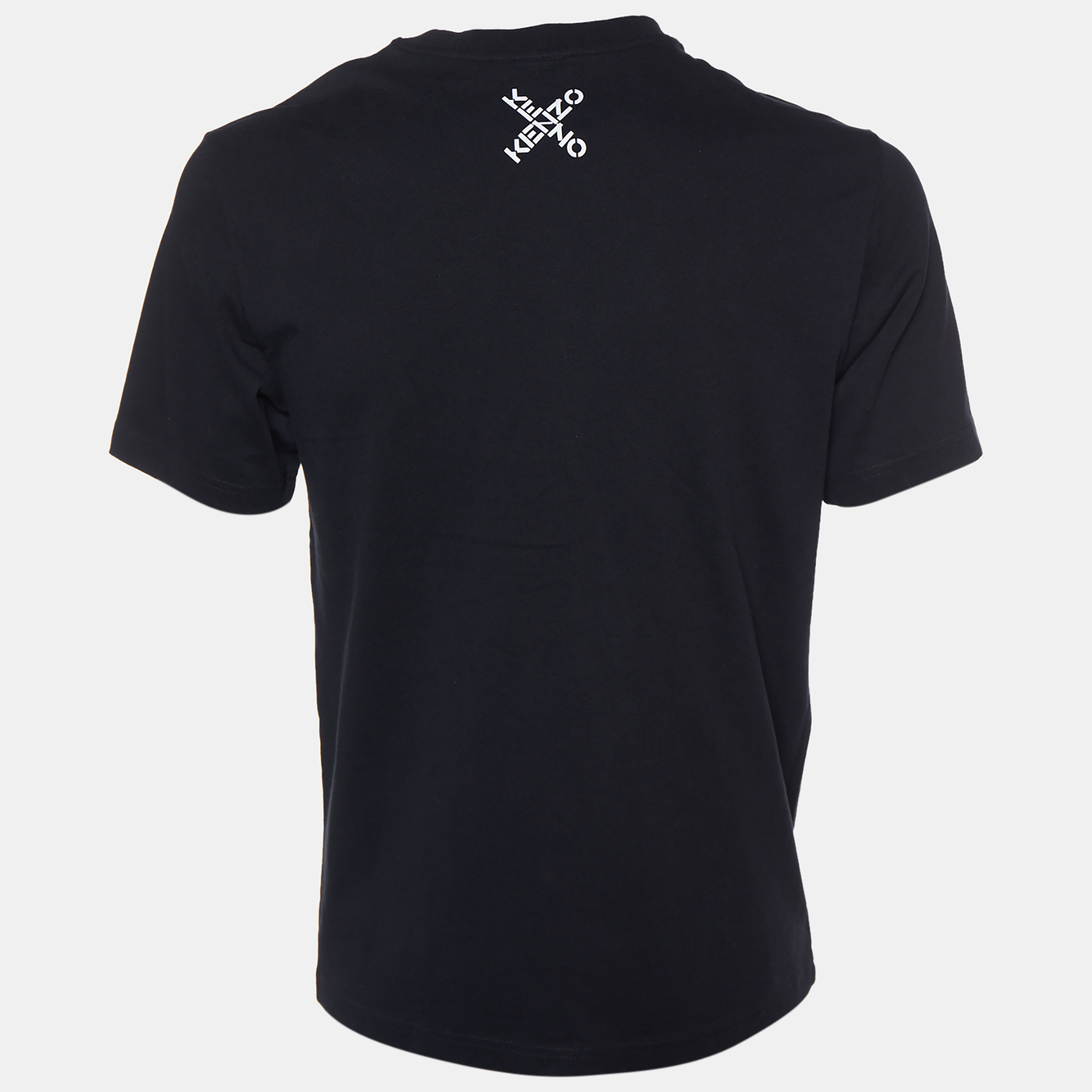 

Kenzo Black Logo Printed Cotton Knit Crewneck T-Shirt