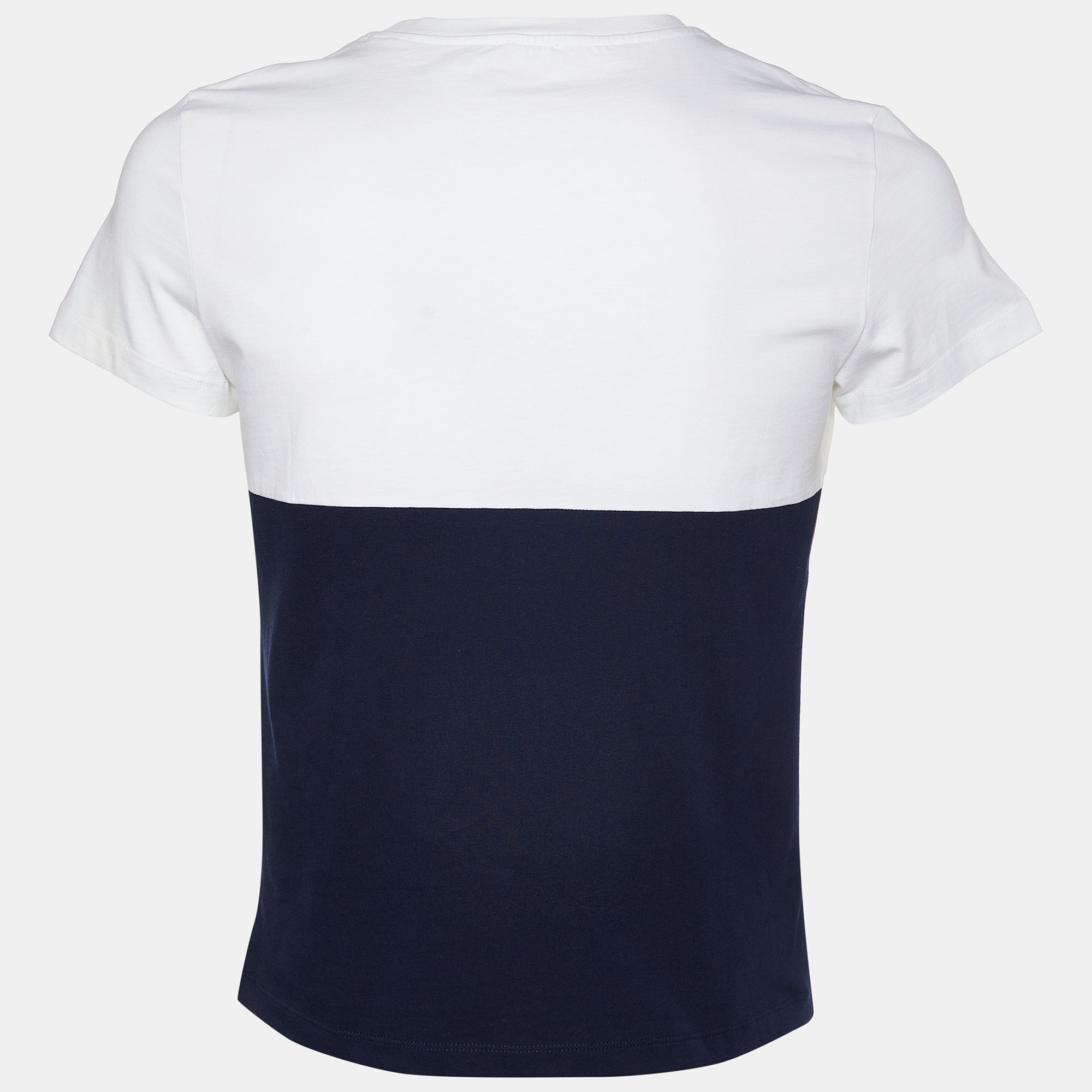 

Kenzo Navy & White Colorblock Tiger Print Cotton Crew Neck T-Shirt, Navy blue
