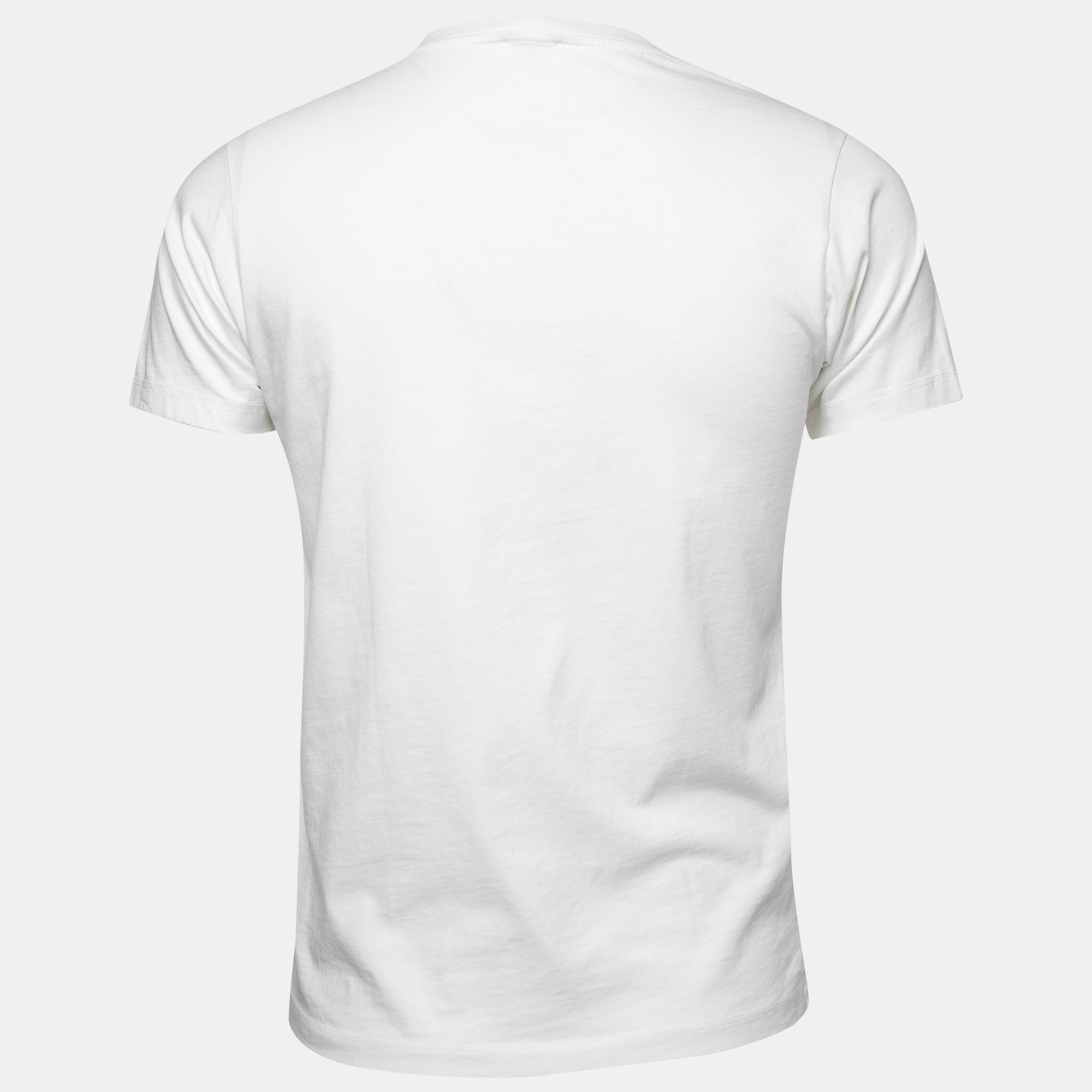 

Kenzo White Tiger Motif Print Cotton Crew Neck T-Shirt
