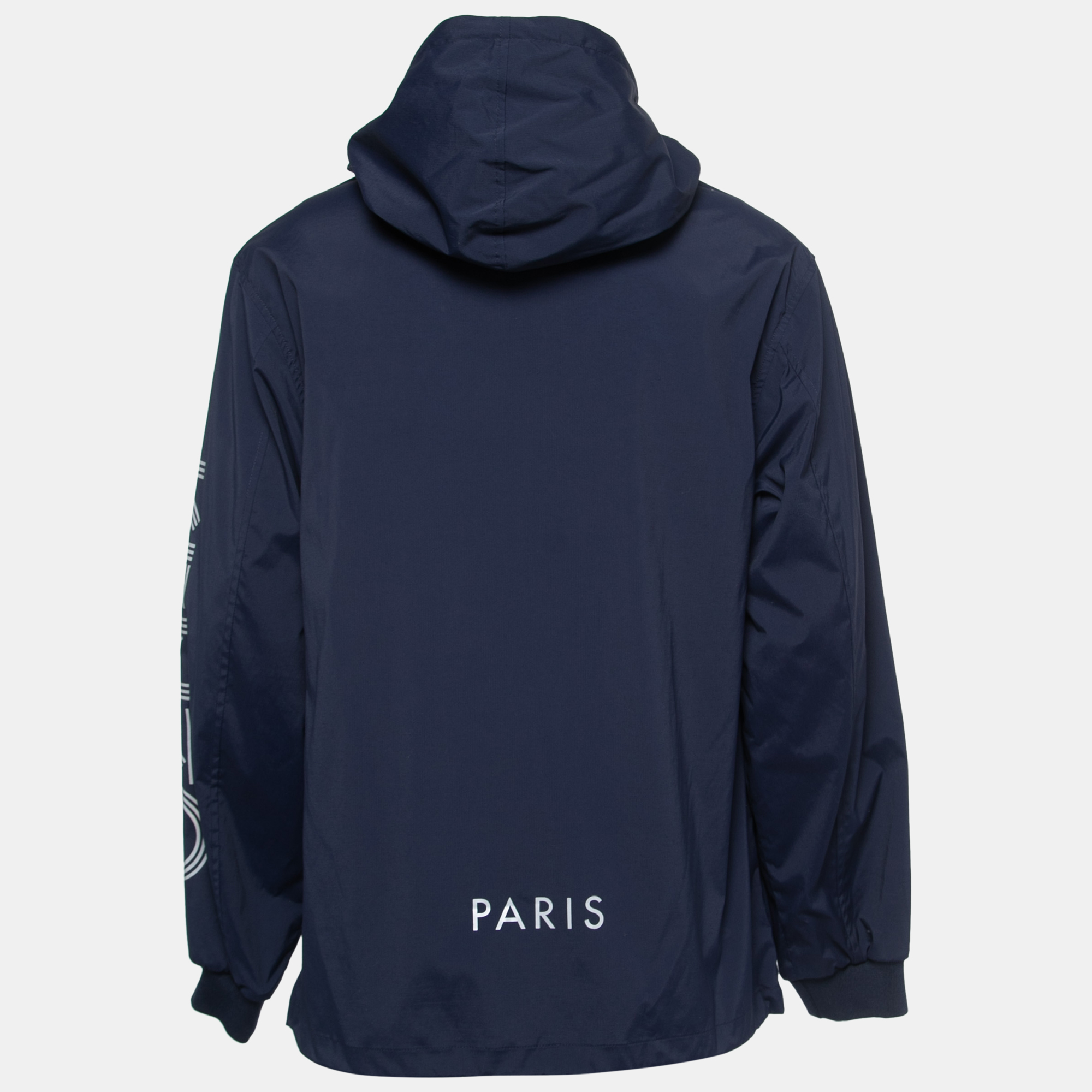 

Kenzo Navy Blue Synthetic Hooded Windbreaker Jacket