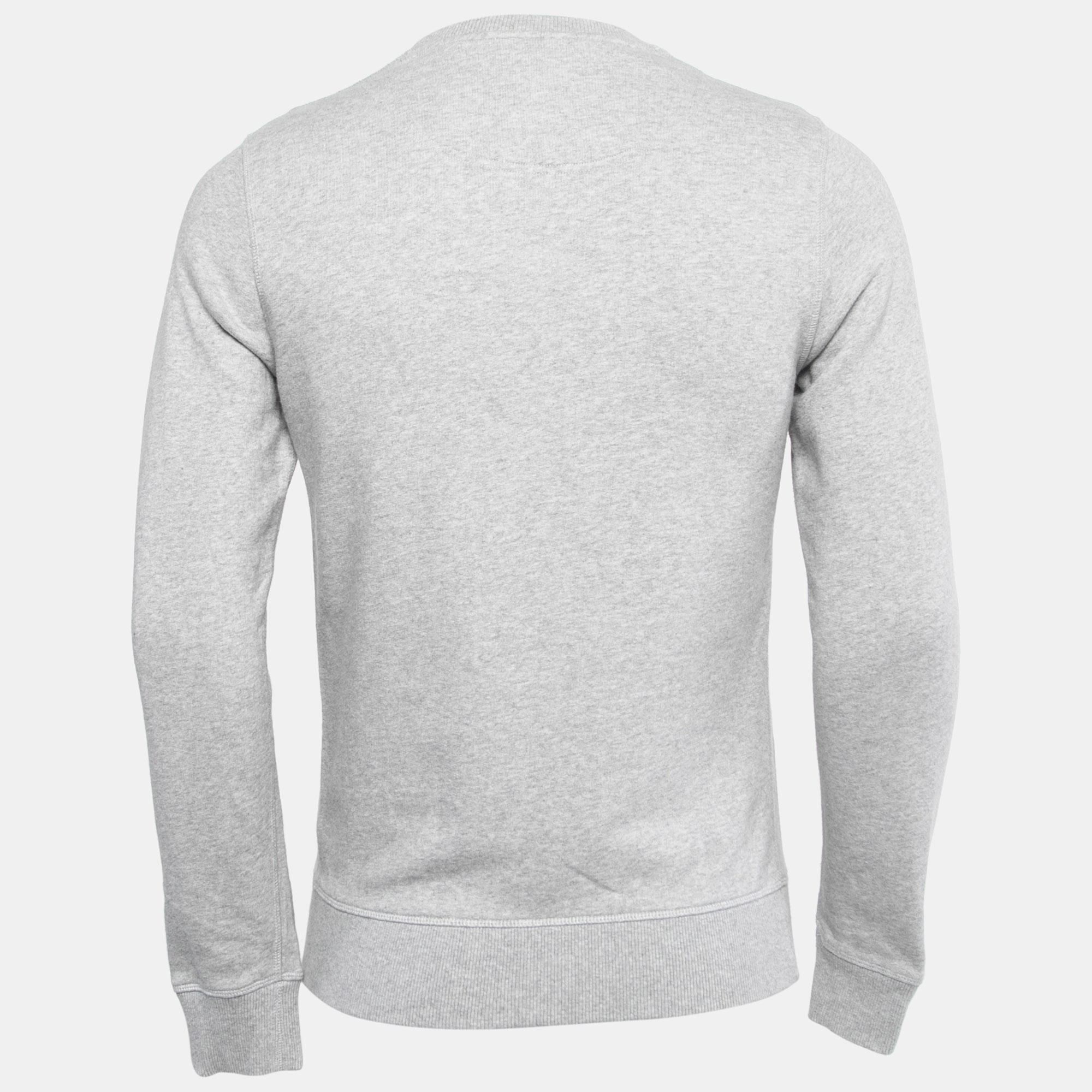 

Kenzo Grey Logo Embroidered Cotton Crew Neck Sweatshirt