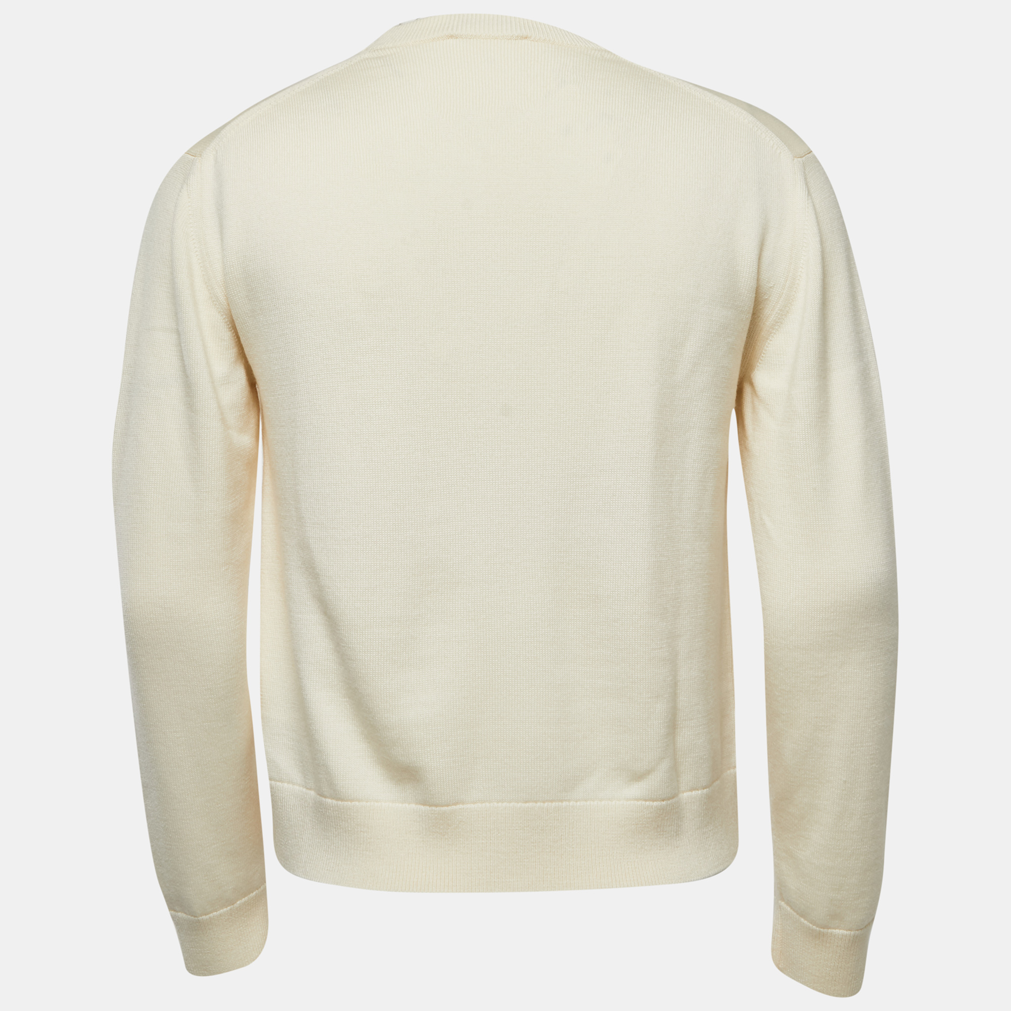 

Kenzo Cream Tiger Patch Wool Crew Neck Sweater