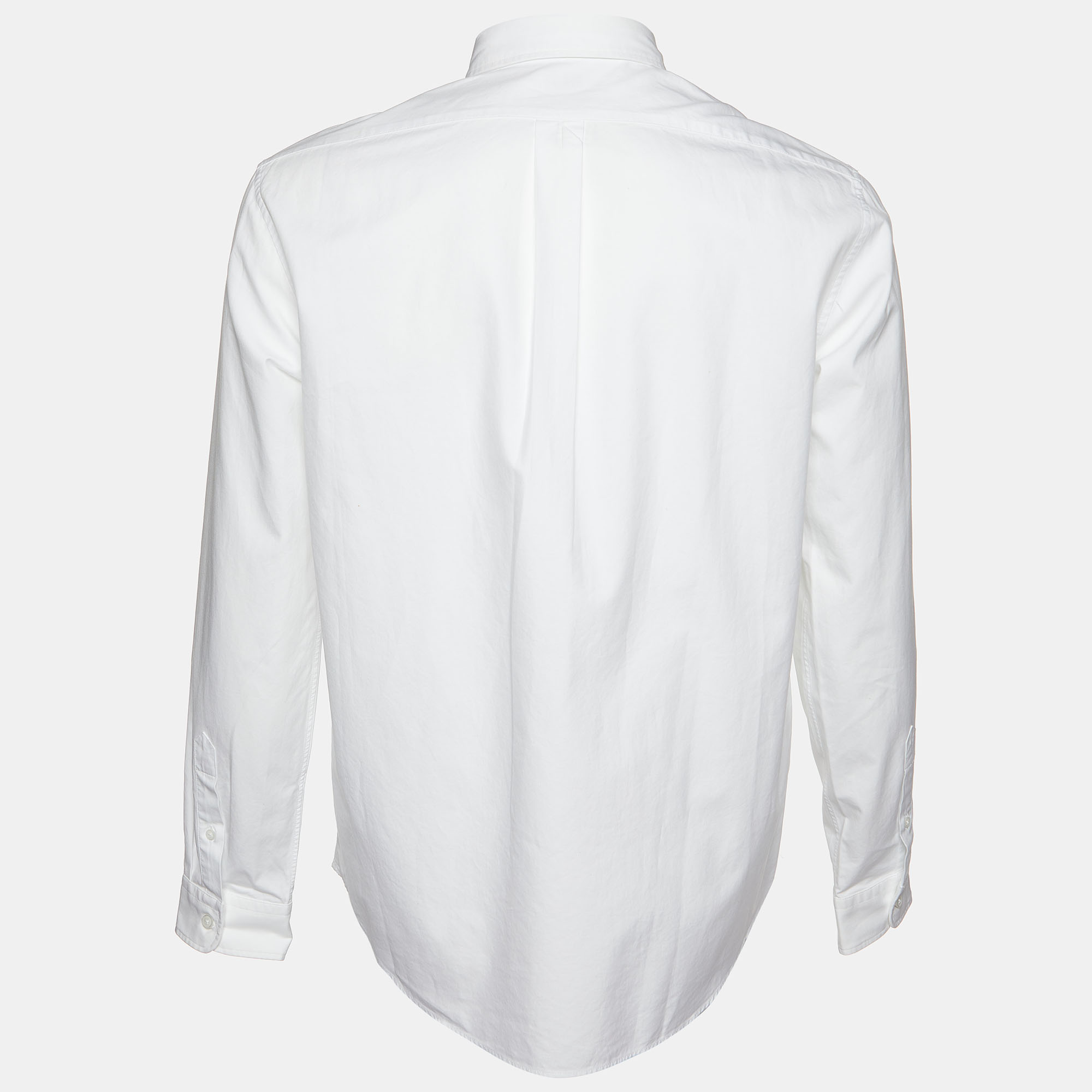 

Kenzo White Cotton Tiger Embroidered Casual Fit Shirt