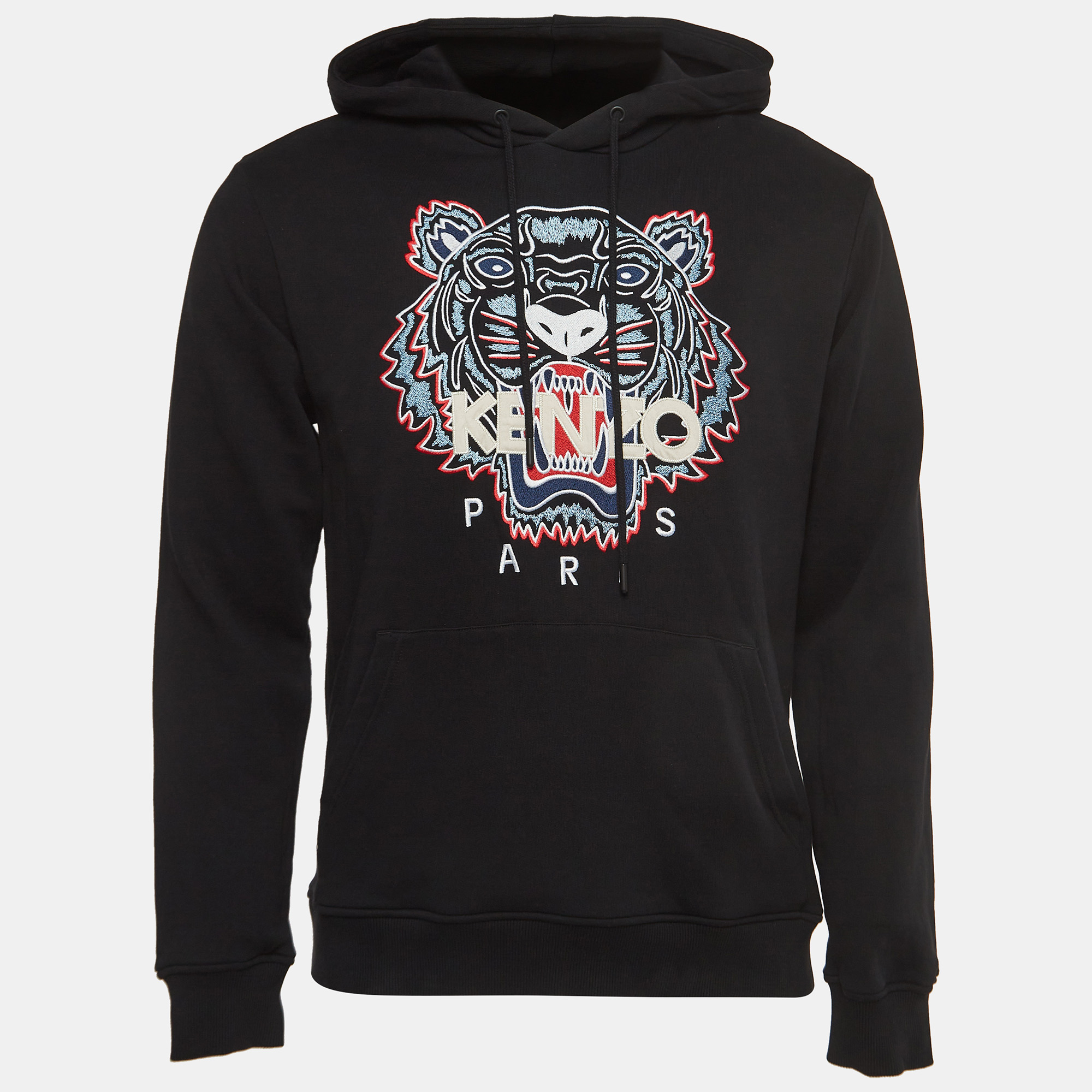

Kenzo Black Tiger Embroidered Cotton knit Hoodie