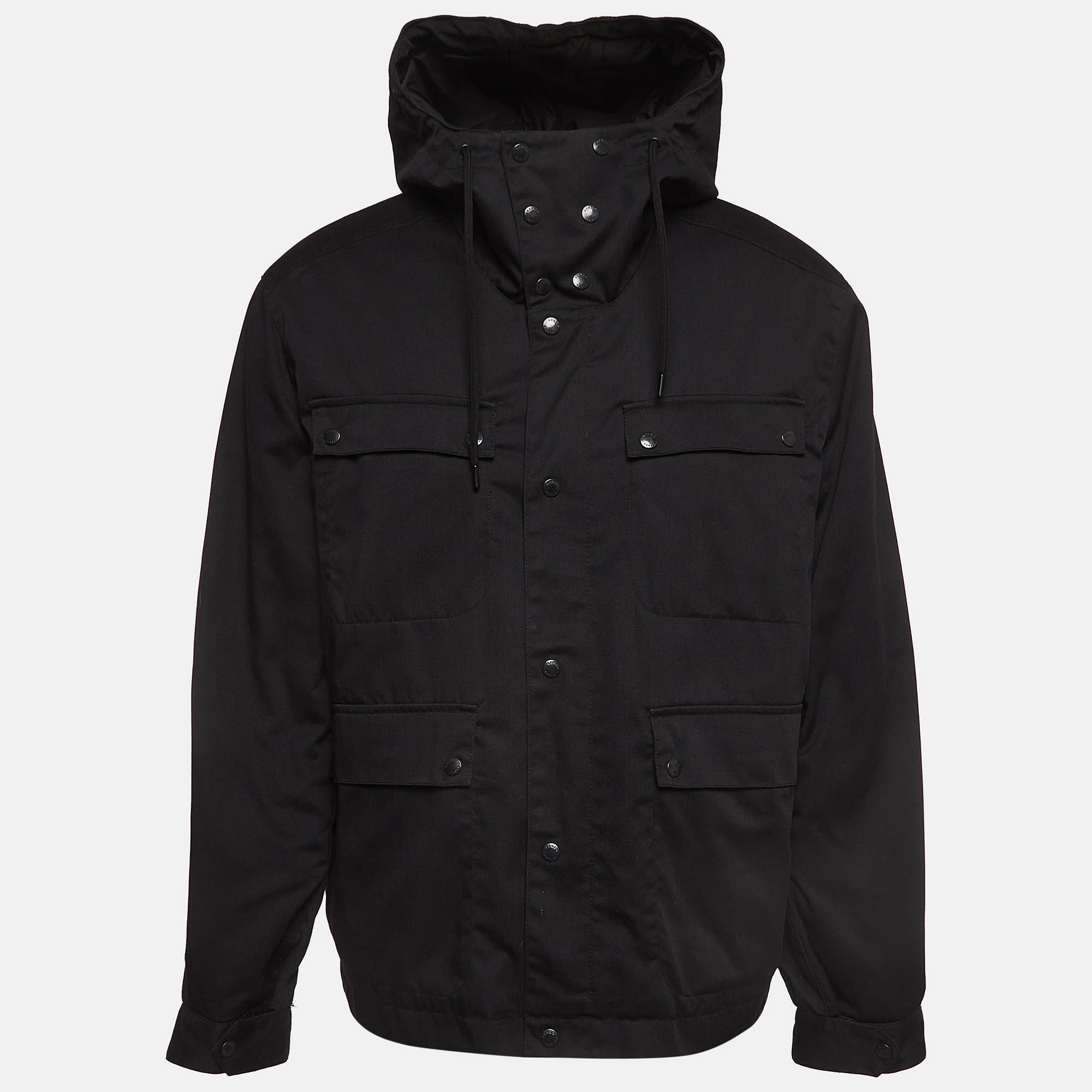 

Kenzo Black Gabardine Hooded Jacket XL