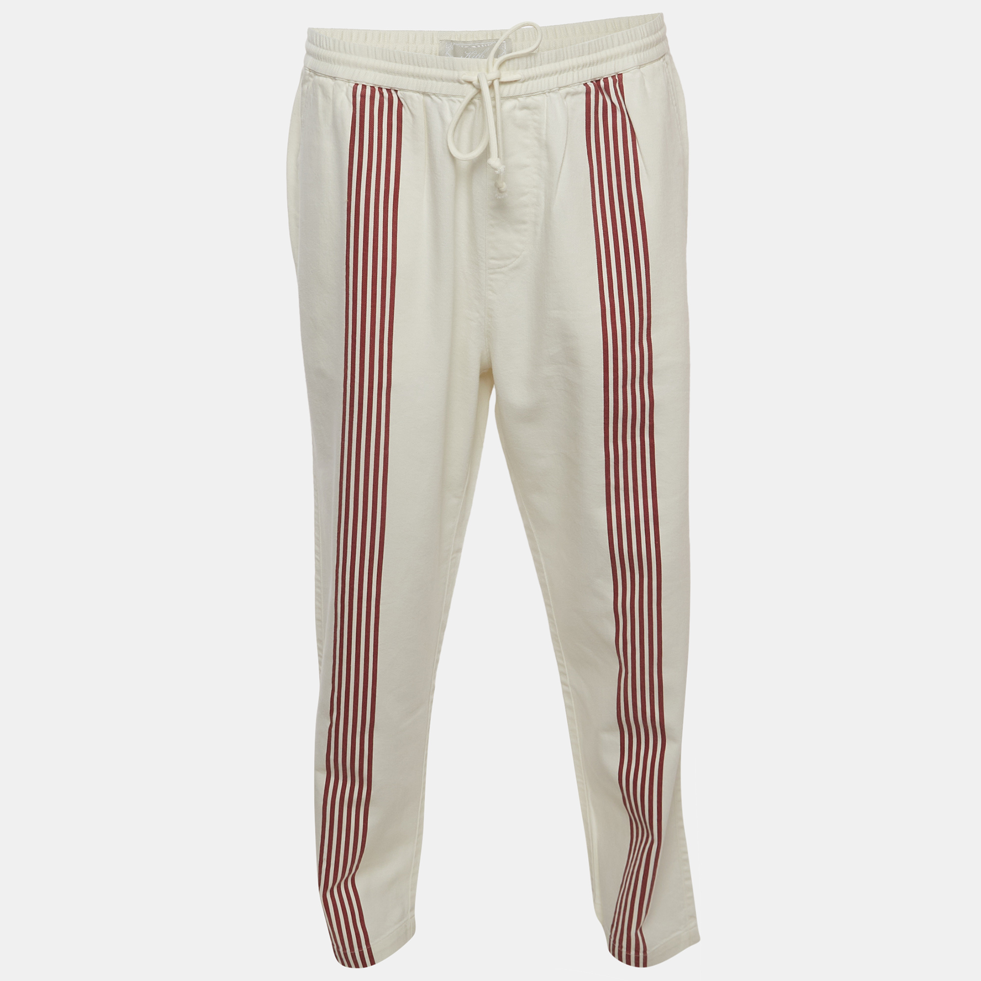 

Kith White Striped Cotton Barrow Trousers L