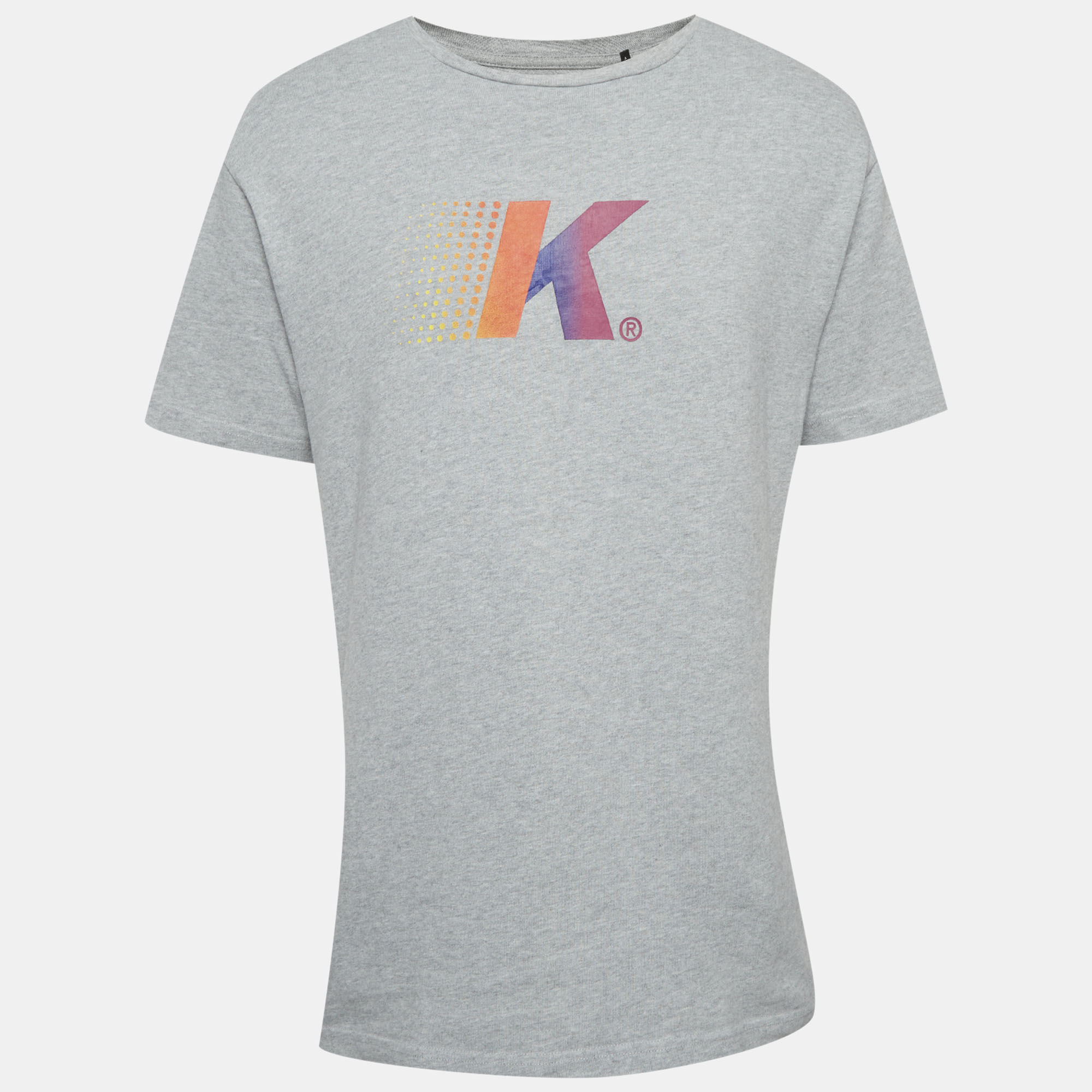 

Kith Grey Logo Flocked Jersey Crewneck T-Shirt M