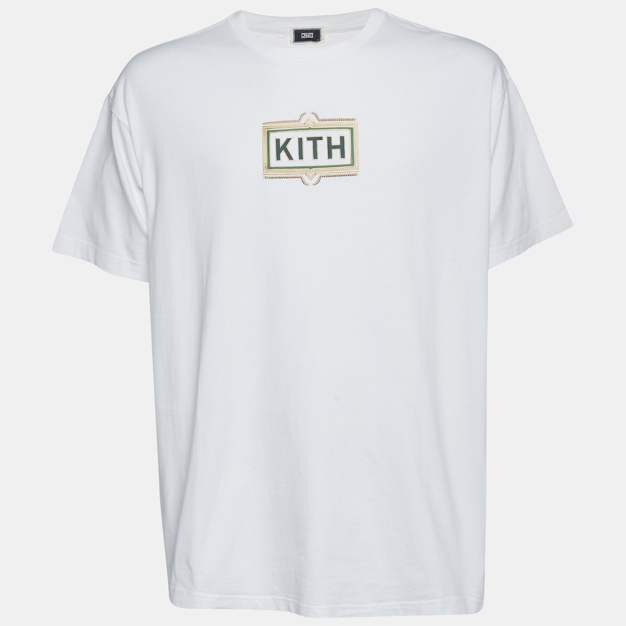 

Kith White Logo Ornate Jersey Crew Neck T-Shirt XL