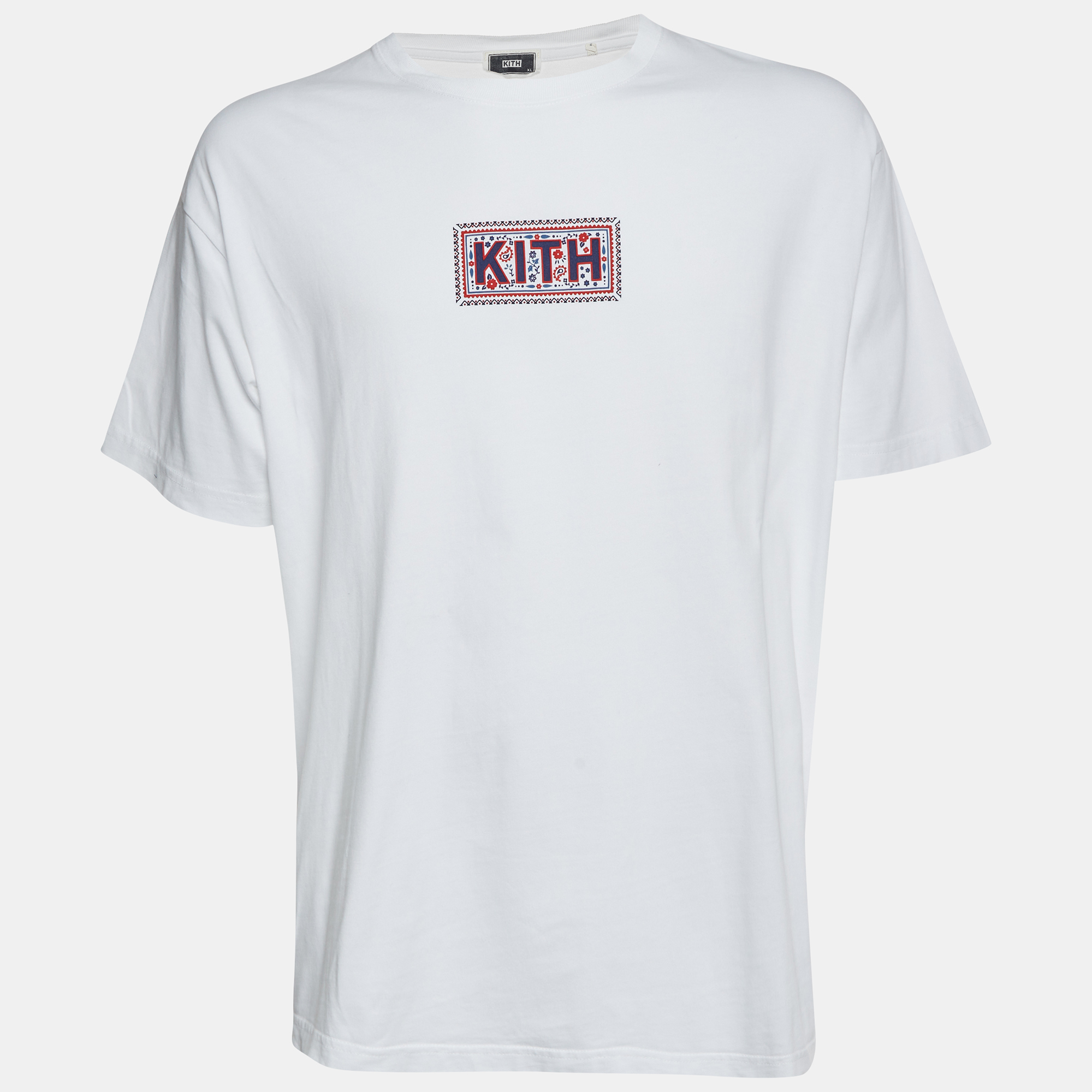 

Kith White Logo Needlepoint Jersey T-Shirt XL