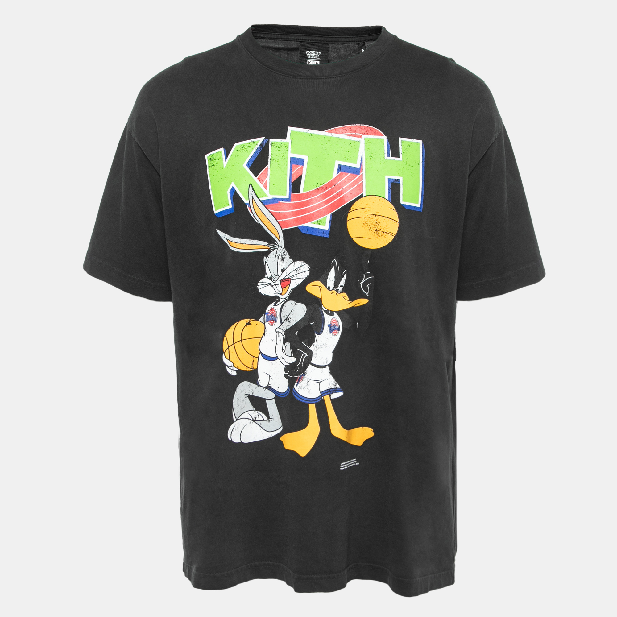Pre-owned Kith X Looney Tunes Black Printed Cotton Crew Neck T-shirt L