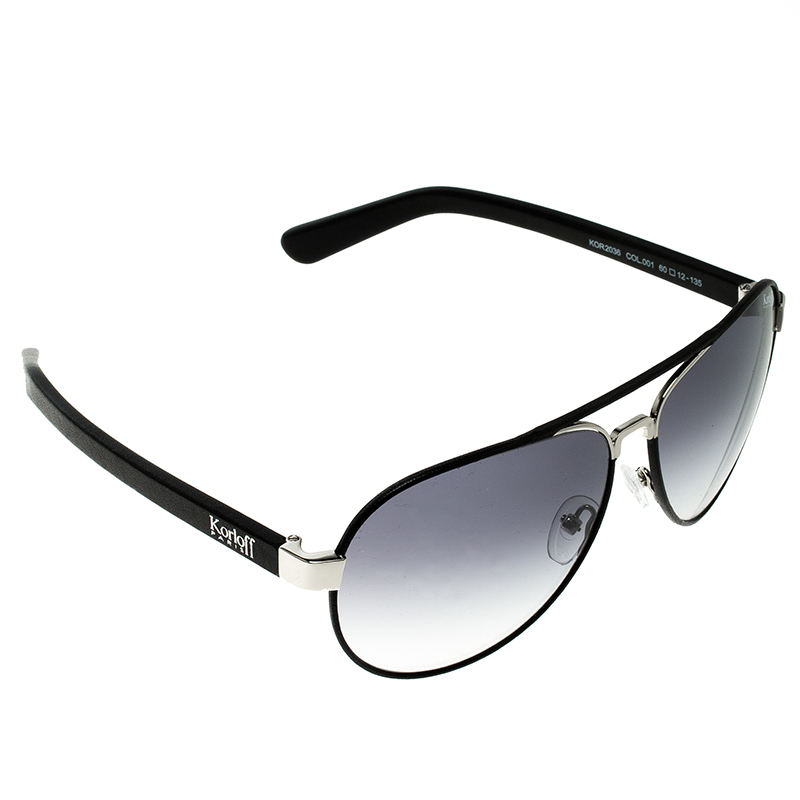 Korloff Black/Black Gradient KOR2036 Aviator Sunglasses