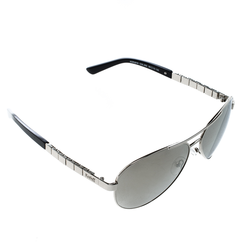 Korloff Silver Mirror KOR2016 Aviator Sunglasses