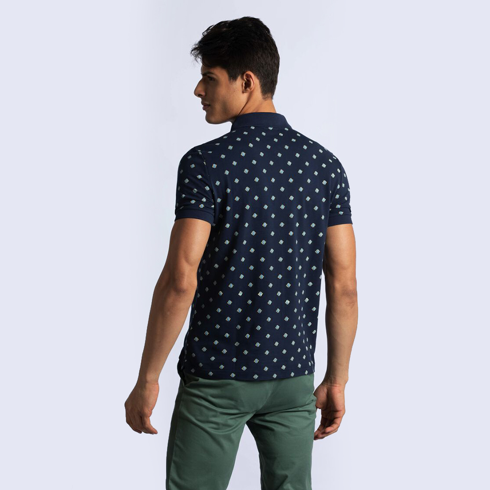 

Lacoste Blue Ultra Slim Fit Mini Paisley Mini Pique Polo Shirt  (Available for UAE Customers Only