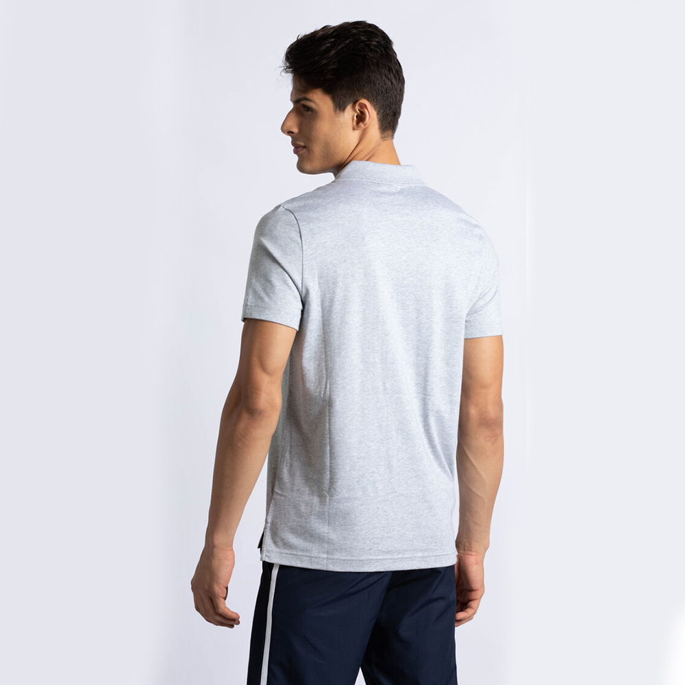 

Lacoste Grey Zip Neck Holographic Croc Cotton Polo Shirt  (Available for UAE Customers Only