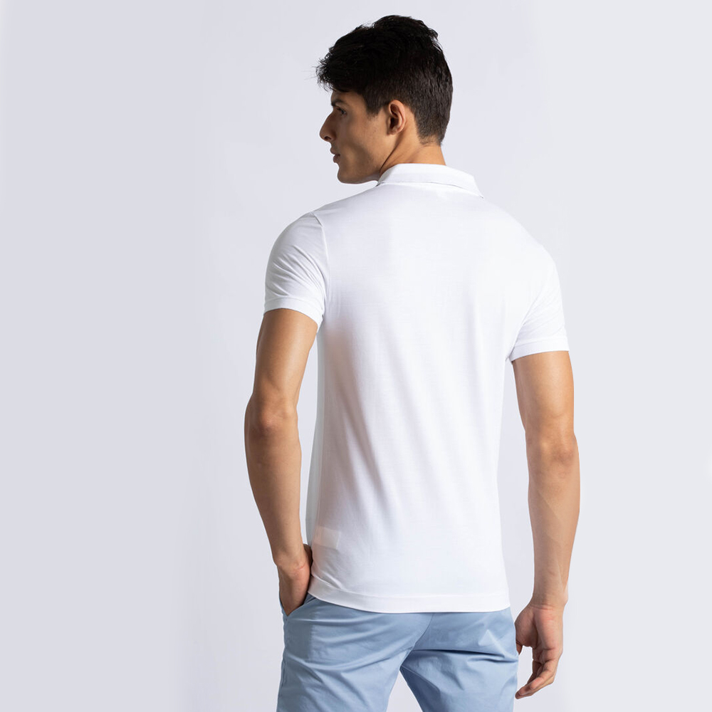 

Lacoste White Slim Fit Colourblock Cotton Polo Shirt  (Available for UAE Customers Only