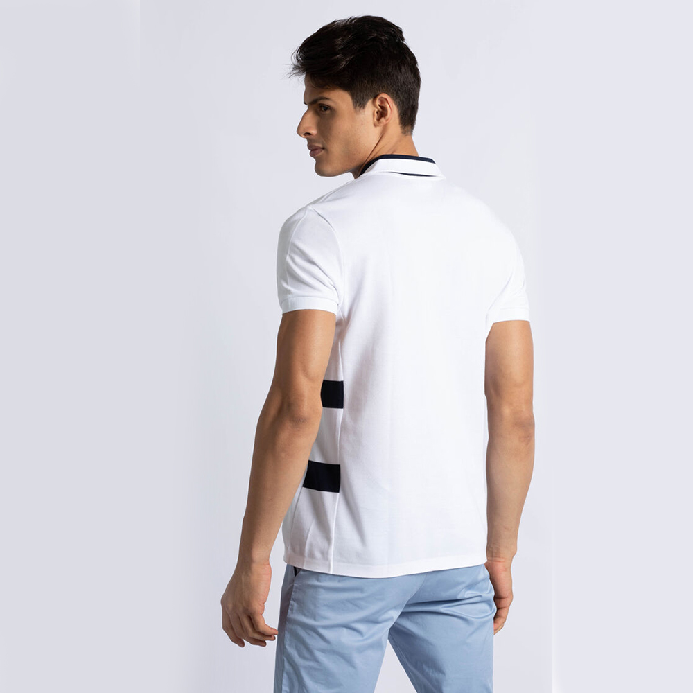 

Lacoste White Regular Fit Striped Polo Shirt  (Available for UAE Customers Only