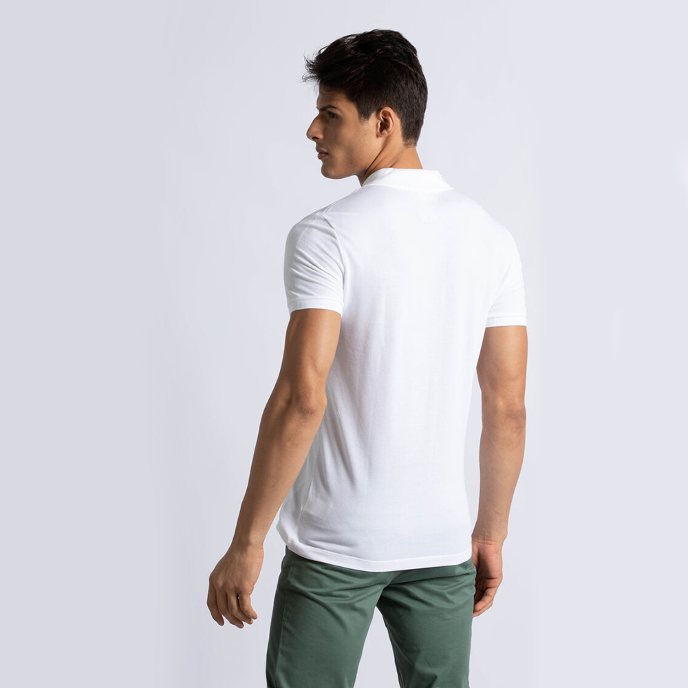 

Lacoste White Slim Fit Wave Logo Polo Shirt  (Available for UAE Customers Only