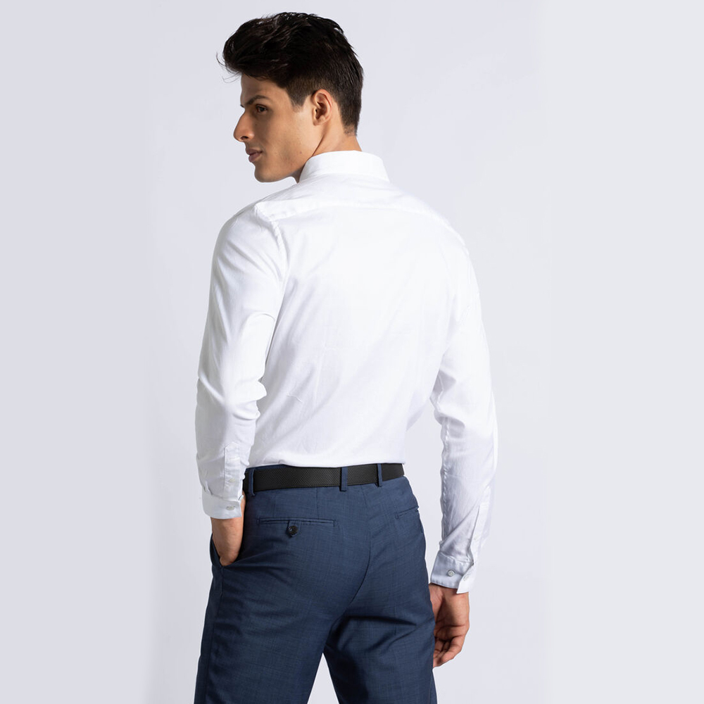 

Lacoste White Slim Fit Stretch Cotton Pinpoint Shirt  (Available for UAE Customers Only