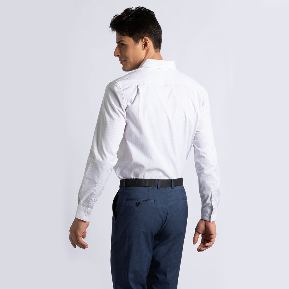 

Lacoste White Regular Fit Striped Poplin Shirt  (Available for UAE Customers Only