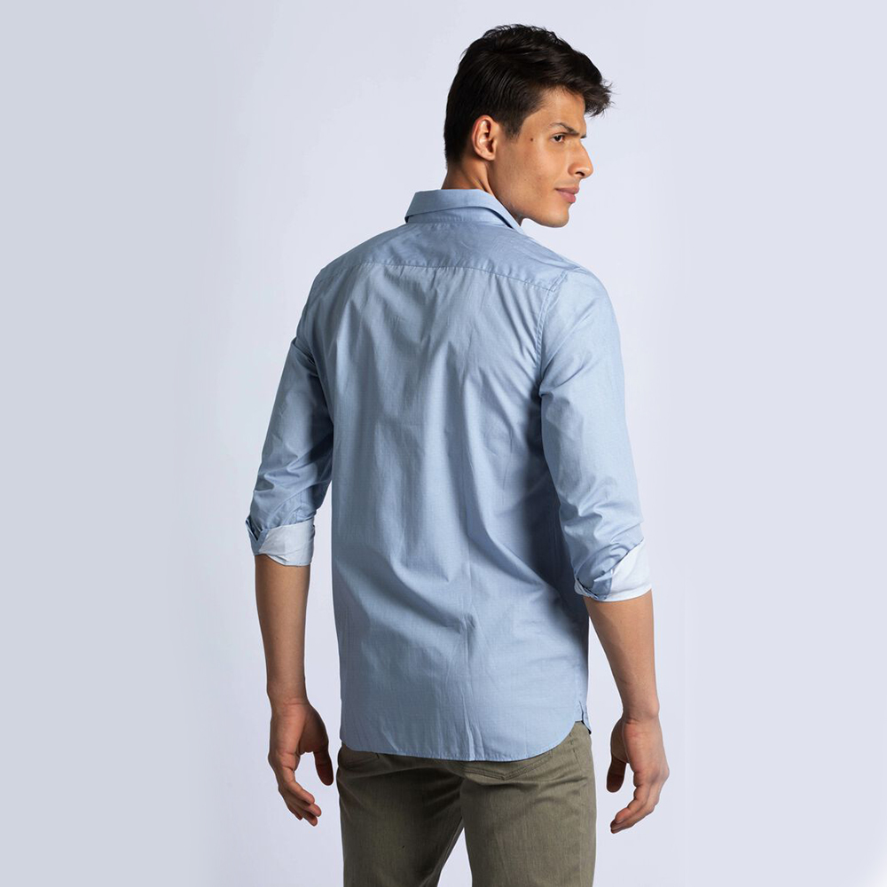 

Lacoste Blue Slim Fit Print Cotton Poplin Shirt  (Available for UAE Customers Only