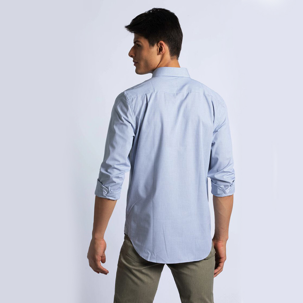 

Lacoste Blue Regular Fit Mini Check Poplin Shirt  (Available for UAE Customers Only