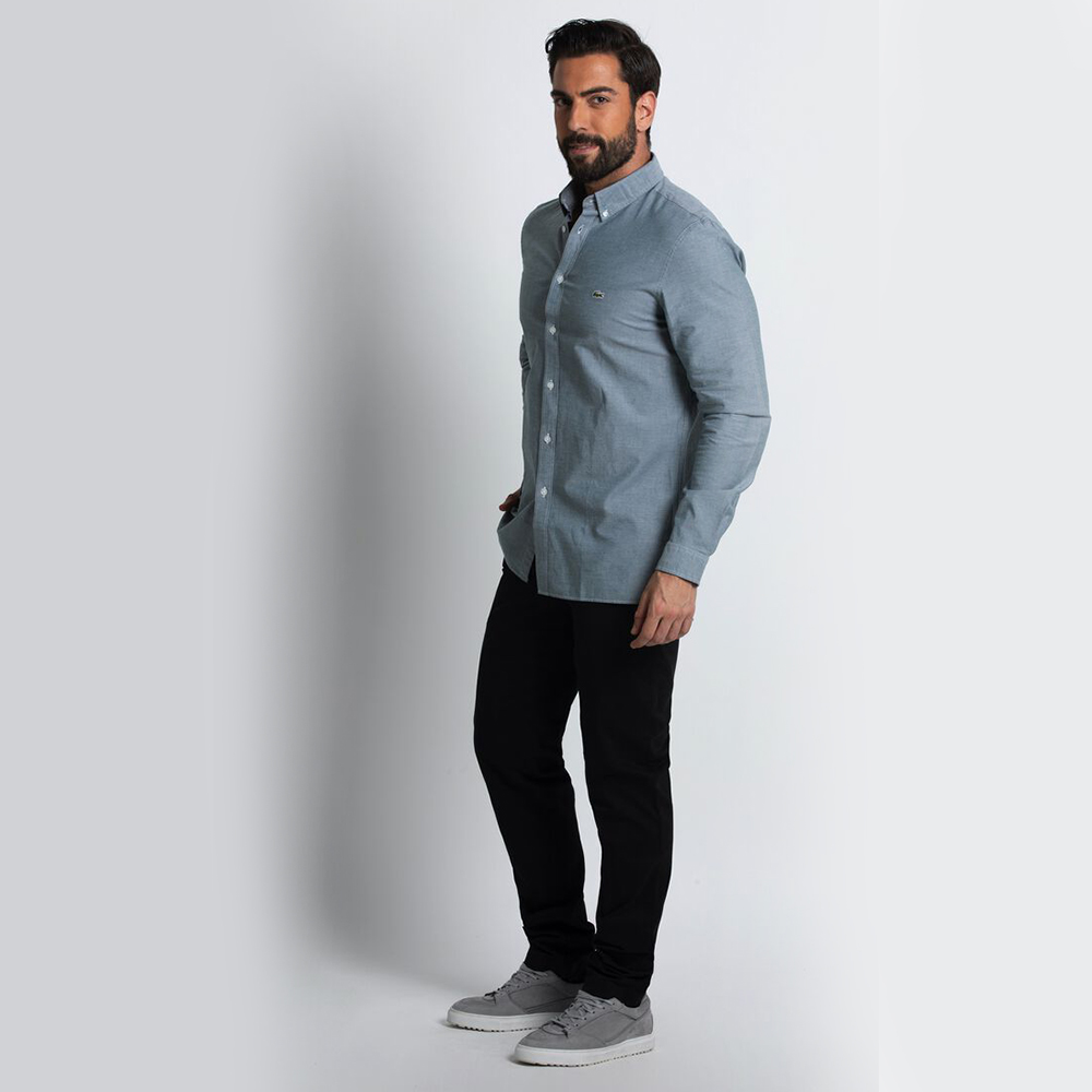 

Lacoste Blue Slim Fit Stretch Oxford Cotton Shirt 2XL (Available for UAE Customers Only